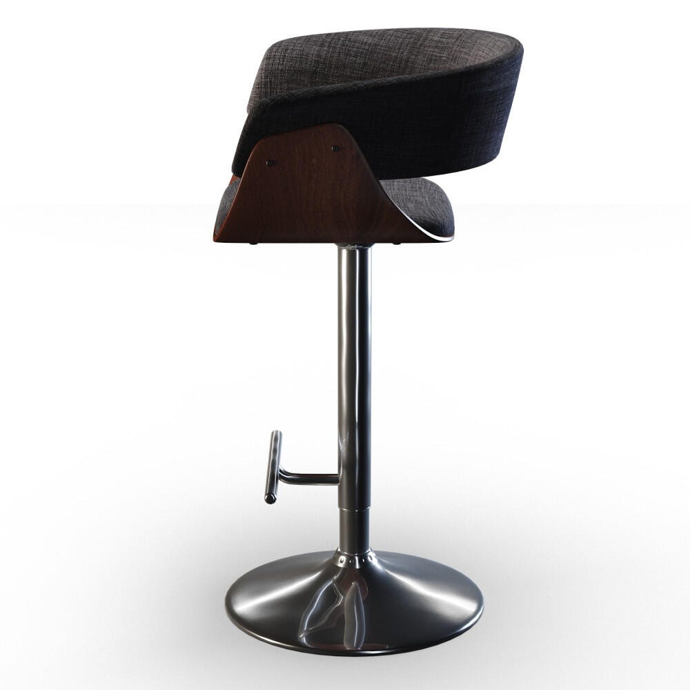 Sheldon Mid Century Modern Adjustable Swivel Bar Stool, , large