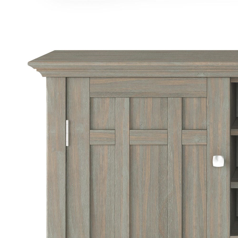Bedford Solid Wood 54 inch Wide Rustic Sideboard Buffet and Winerack, Distressed Gray, large