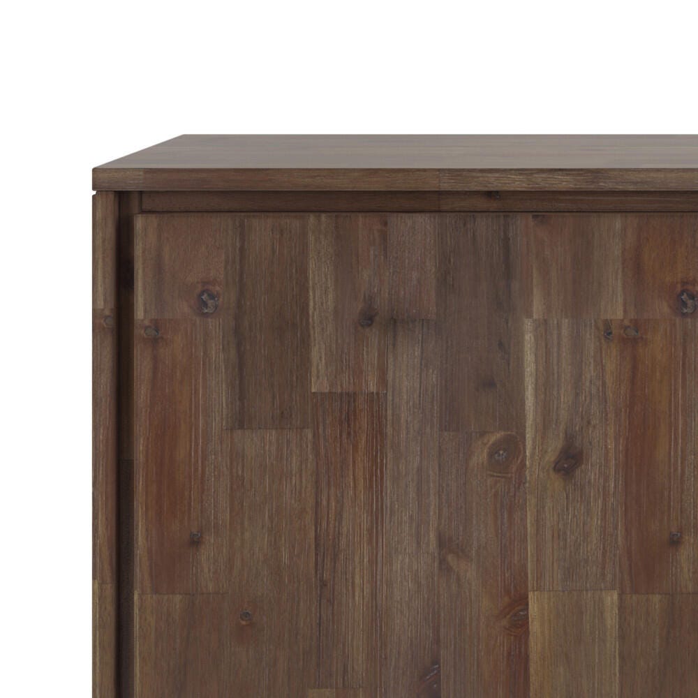 Lowry Solid Acacia Wood and Metal 60 inch Industrial Sideboard Buffet, Brown, large