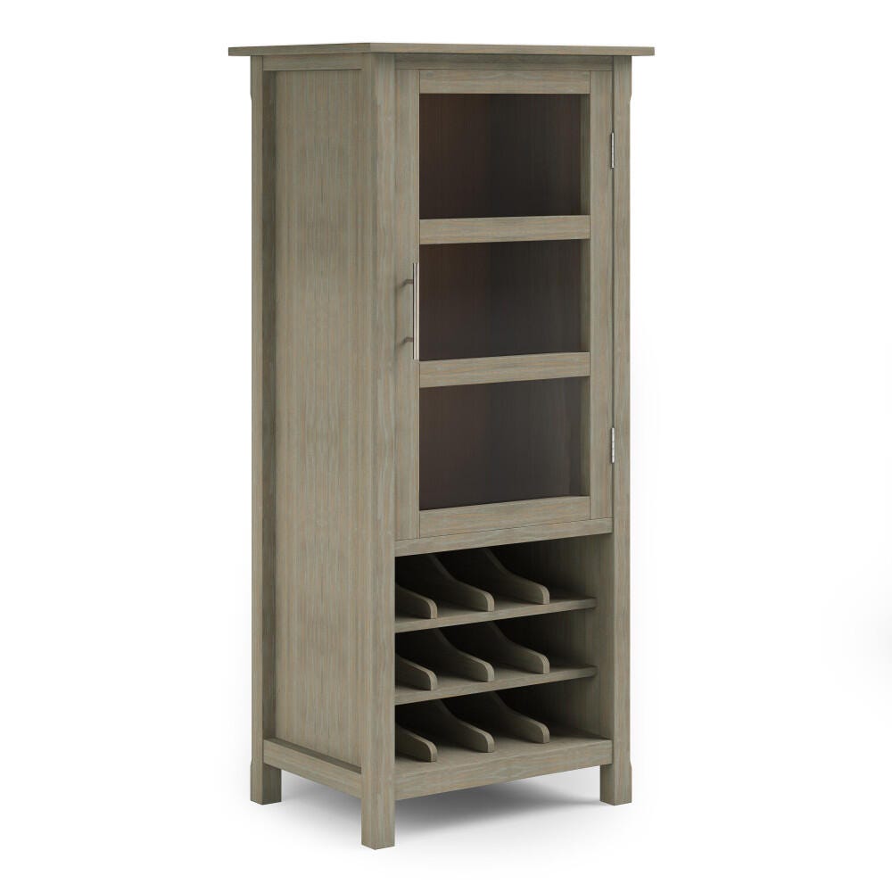 Avalon 12-Bottle Solid Wood 23 inch Wide Contemporary Storage Wine Rack Cabinet, , large