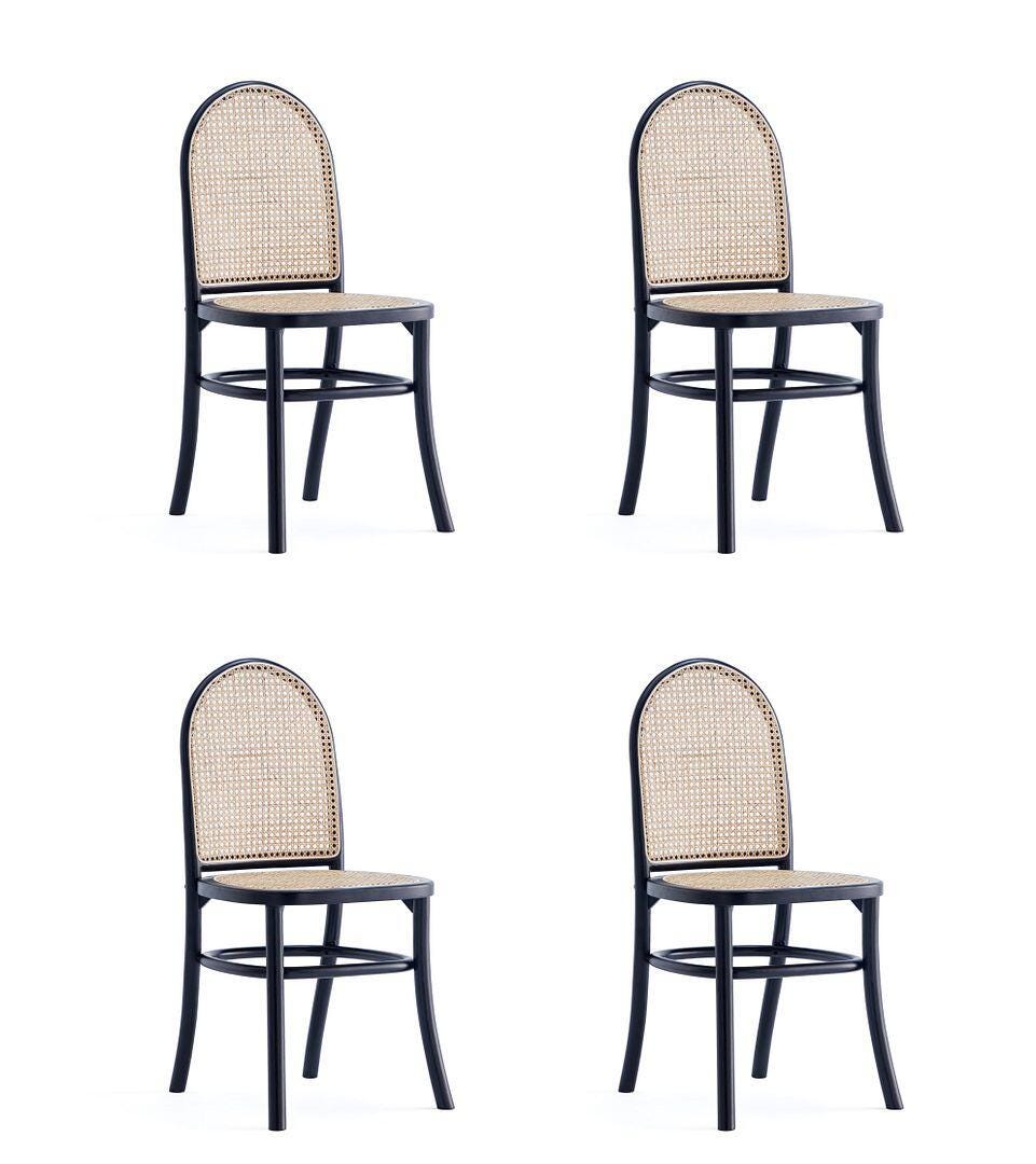 Manhattan Comfort Paragon 2.0 Dining Chair (Set of 4), Black/Gray, large