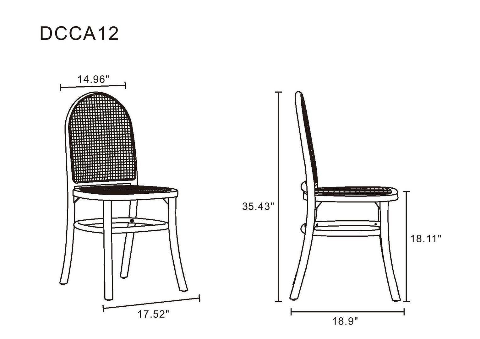 Manhattan Comfort Paragon 2.0 Dining Chair (Set of 4), Black/Gray, large