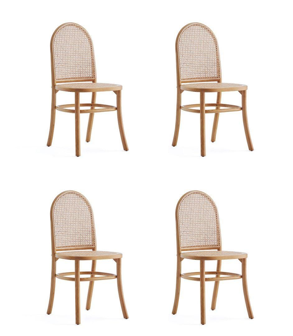 Manhattan Comfort Paragon 2.0 Dining Chair (Set of 4), Natural/Oatmeal, large