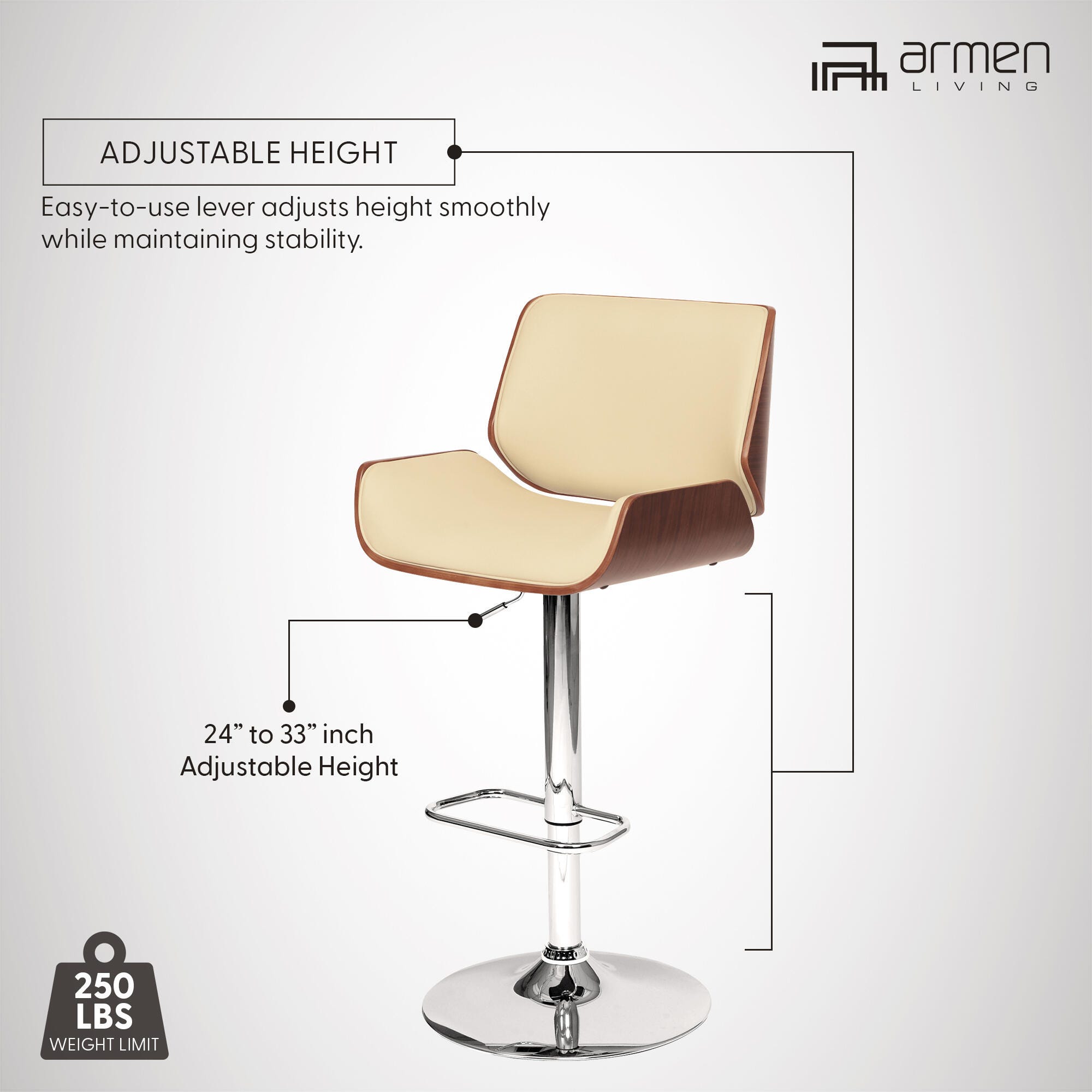 London London Barstool, Cream, large