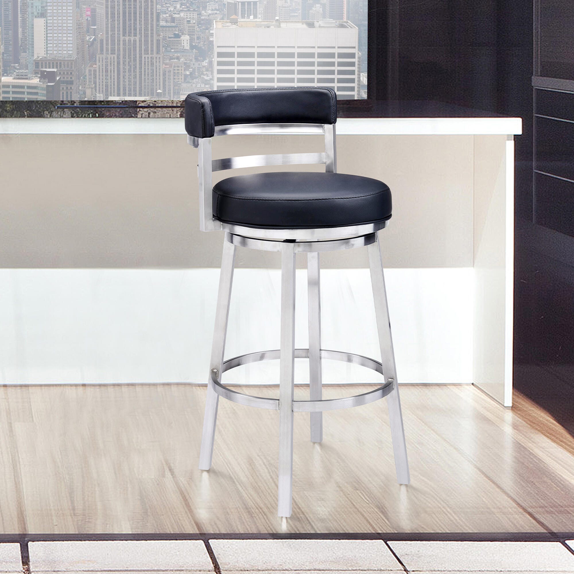 Madrid Armen Living Madrid Barstool, Black, large