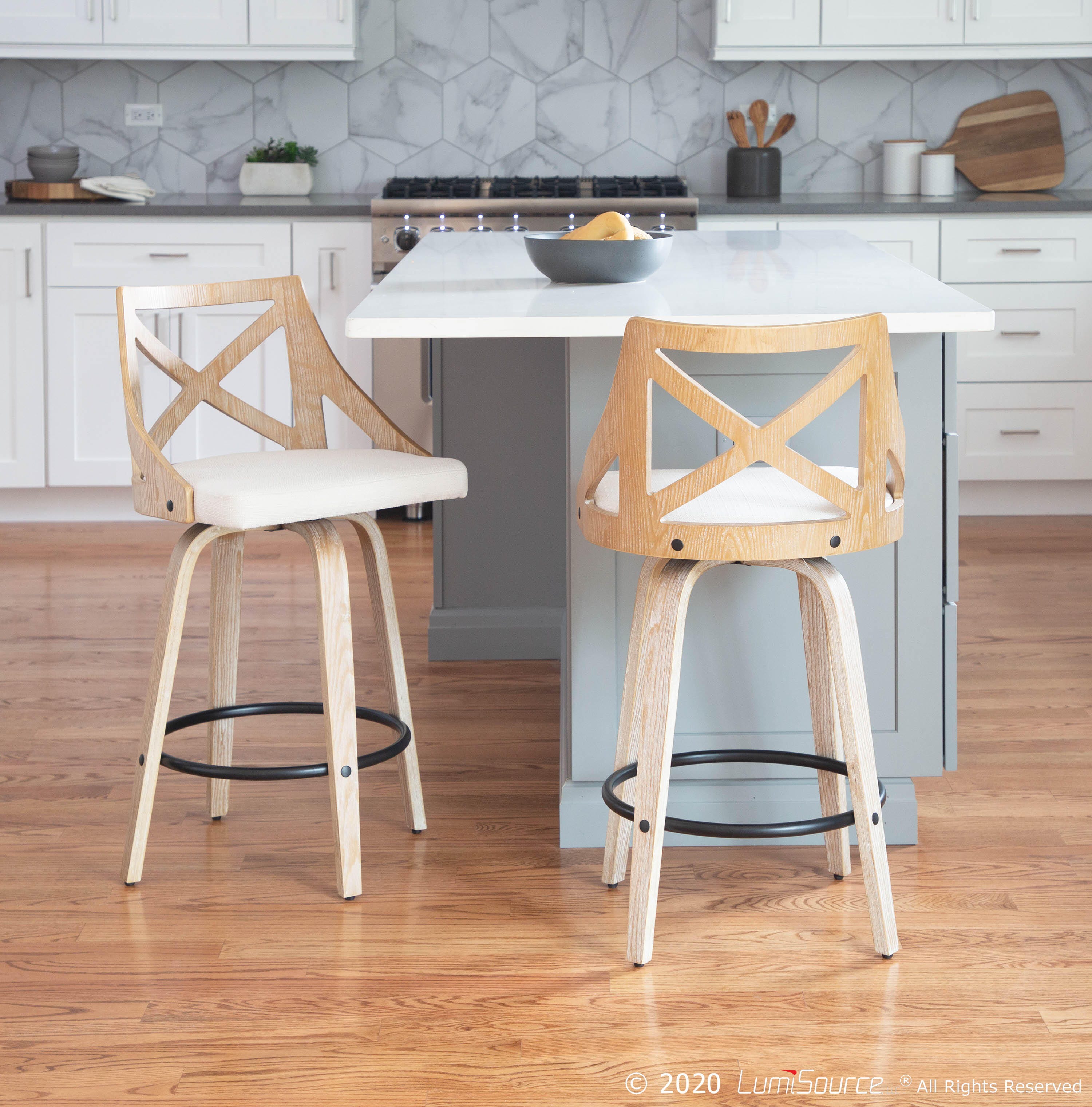 LumiSource Charlotte Counter Stool - Set of 2, , large