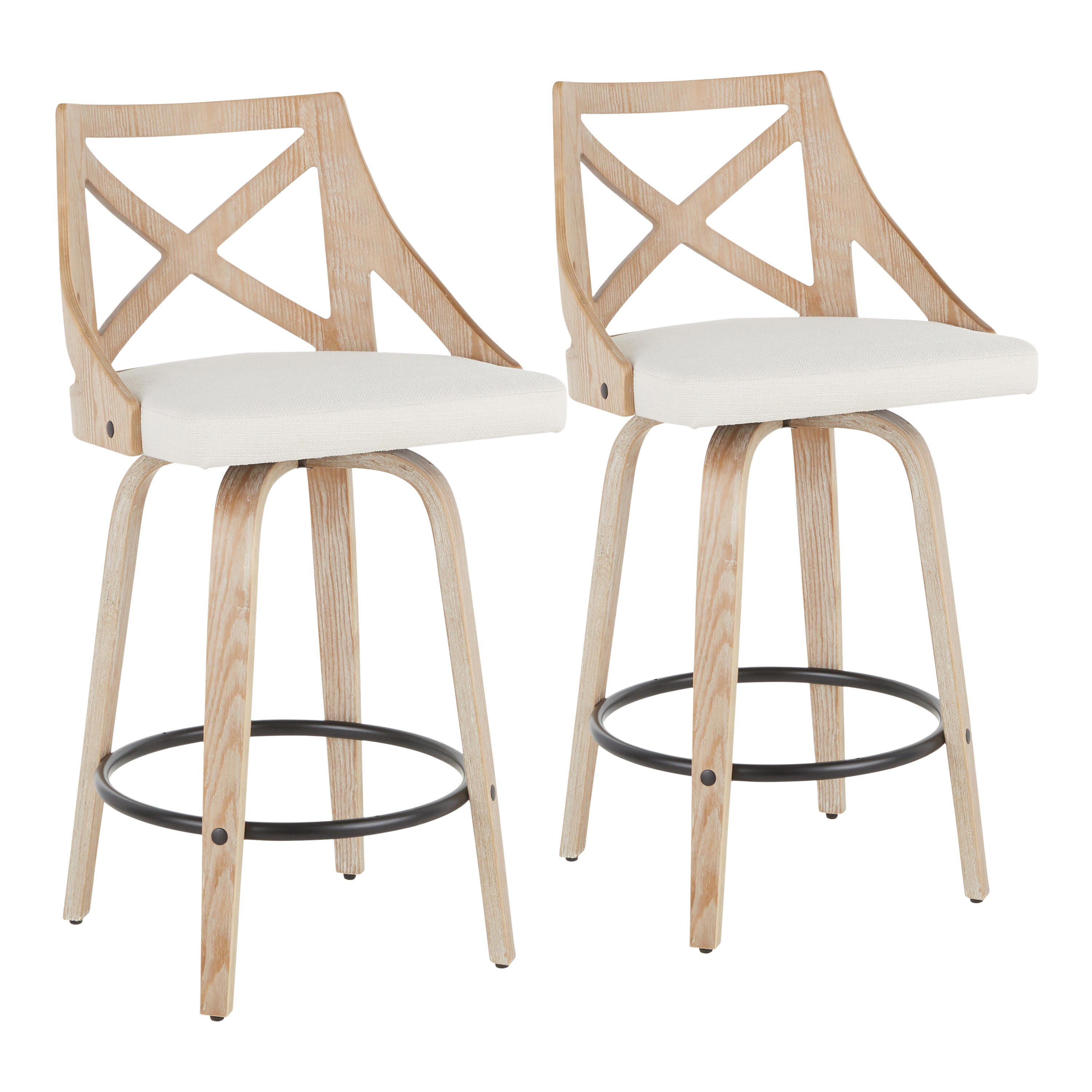 LumiSource Charlotte Counter Stool - Set of 2, , large