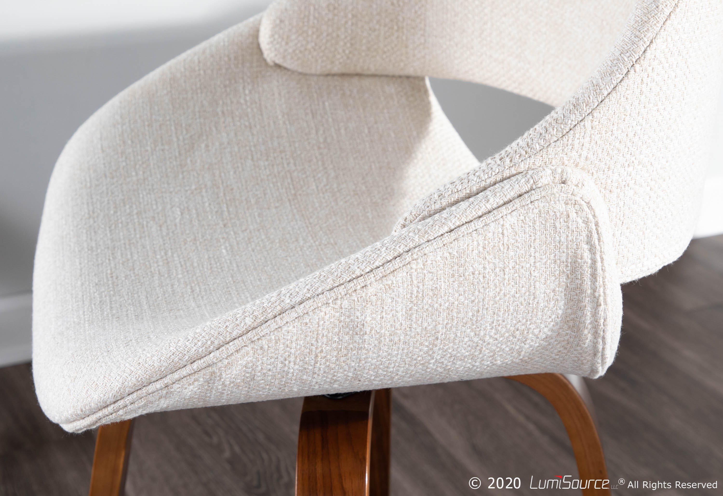 LumiSource Fabrico Counter Stool - Set of 2, Walnut/Cream/Black, large
