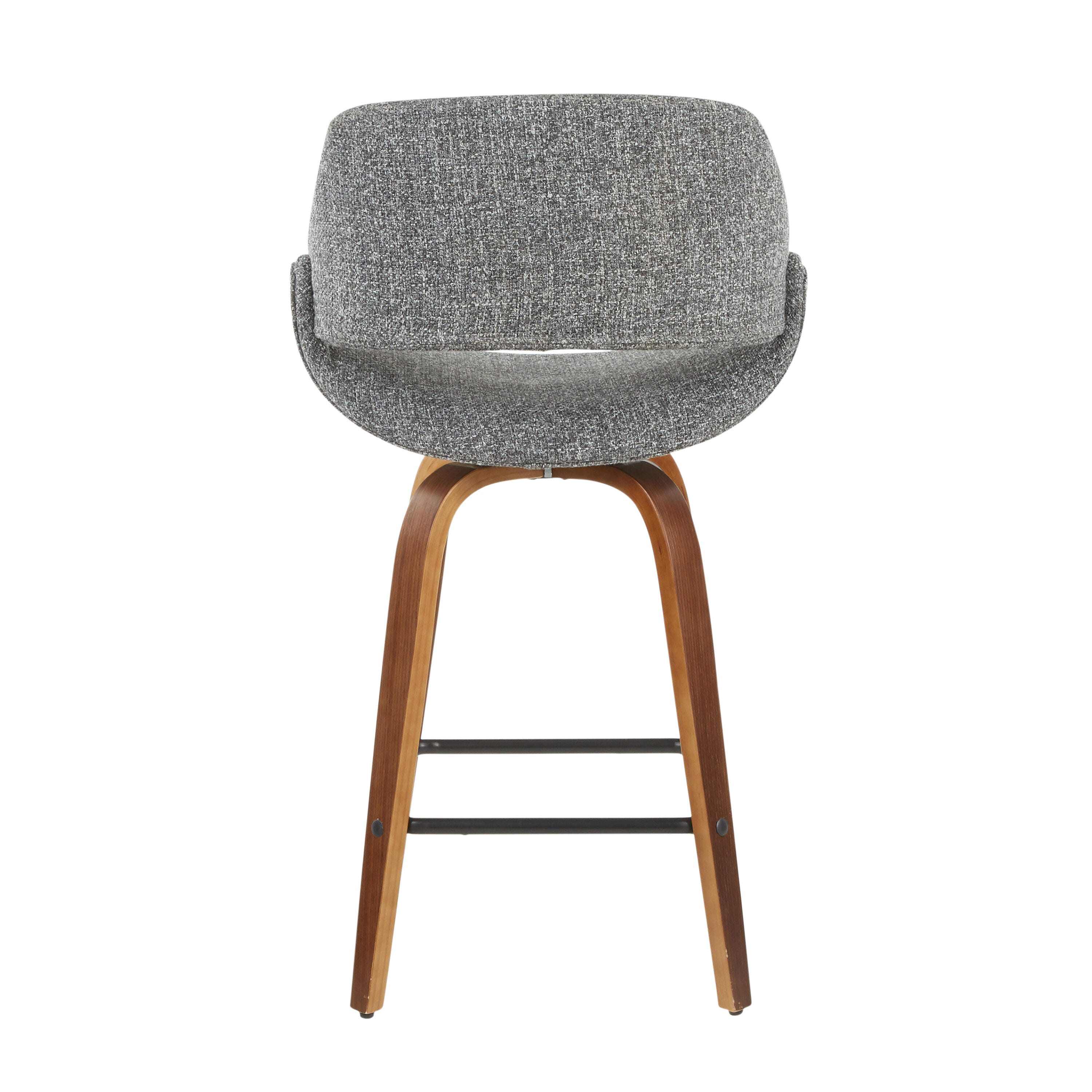LumiSource Fabrico Counter Stool - Set of 2, Walnut/Gray/Black, large
