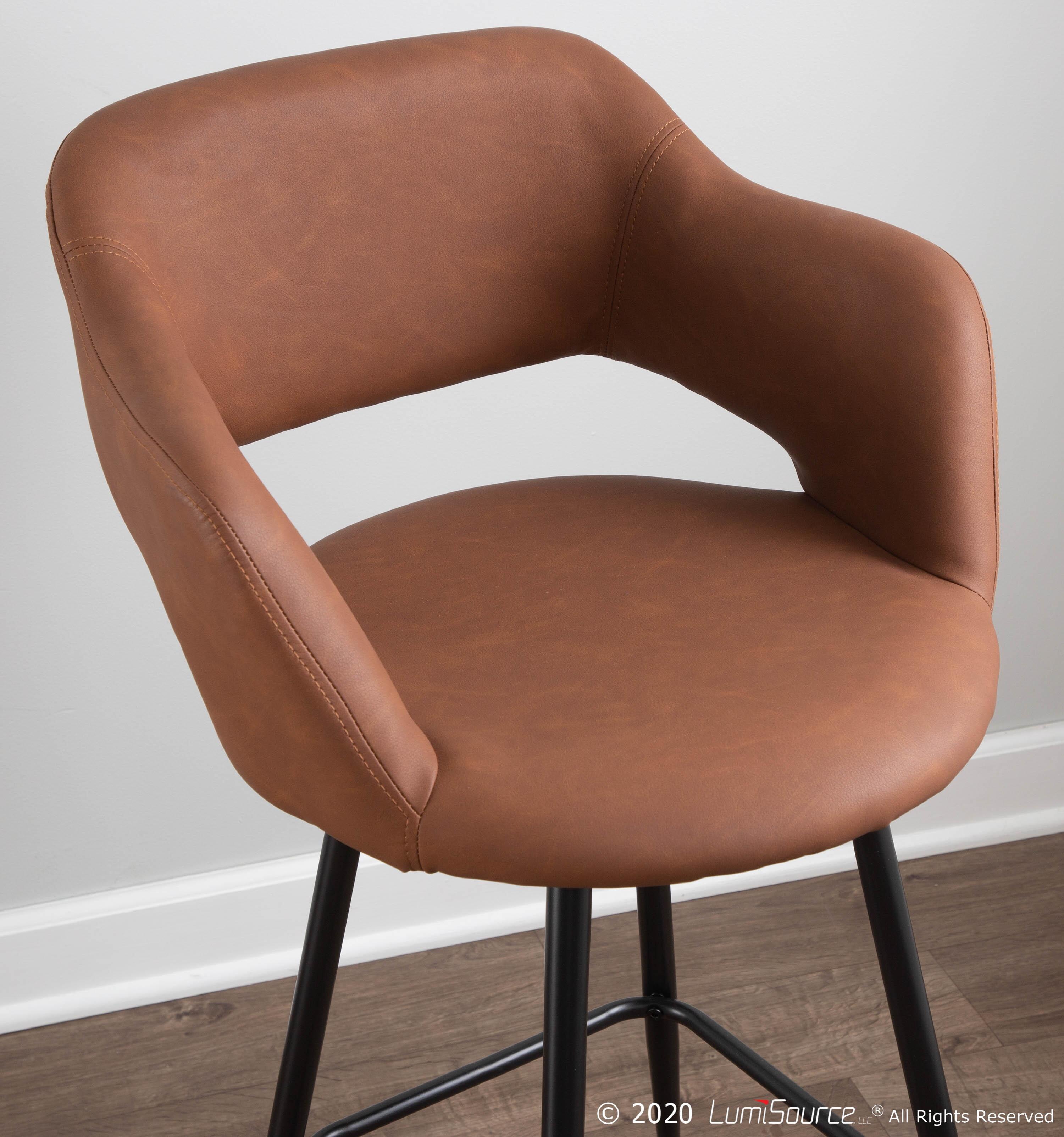 LumiSource Margarite Counter Stool - Set of 2, Black/Brown, large