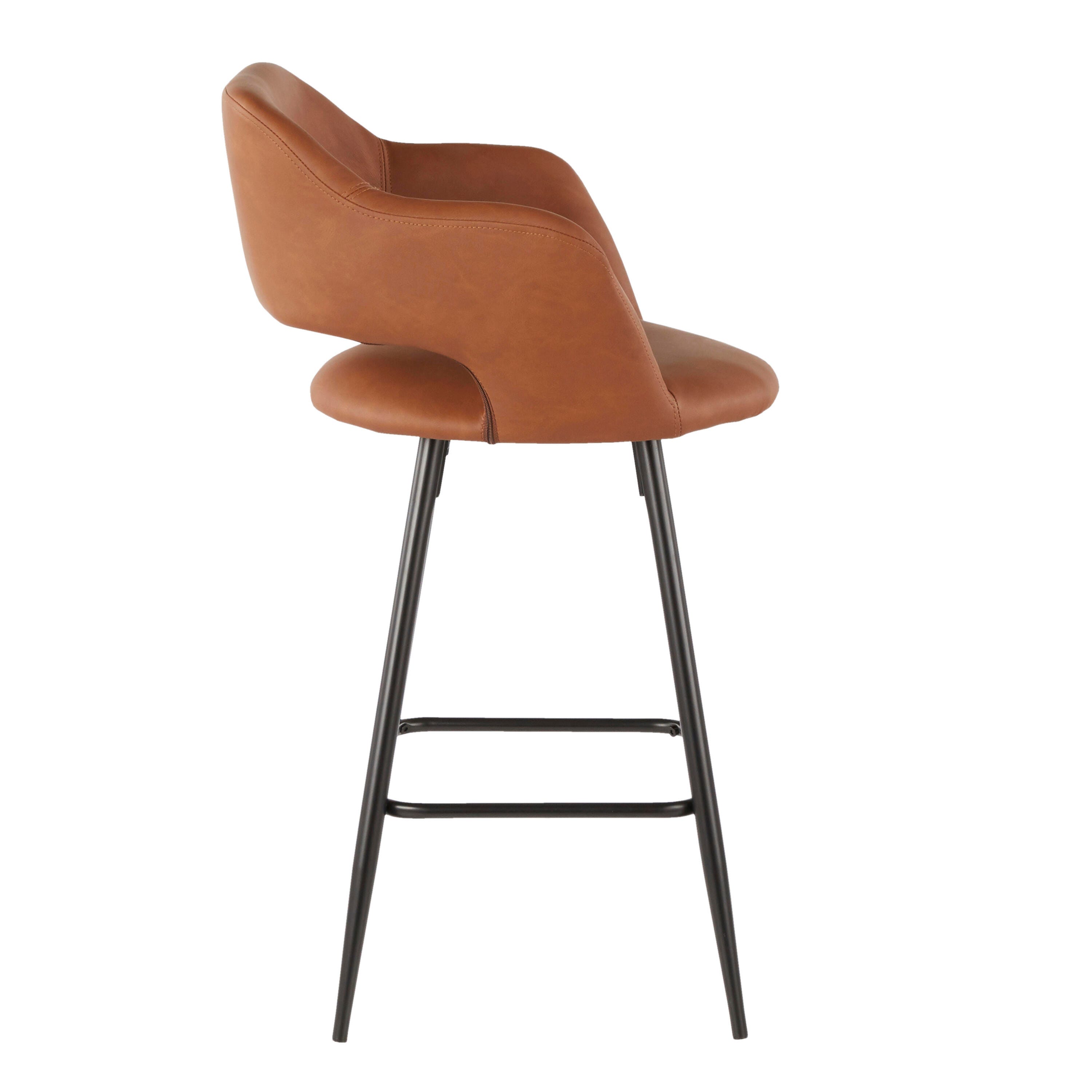 LumiSource Margarite Counter Stool - Set of 2, Black/Brown, large