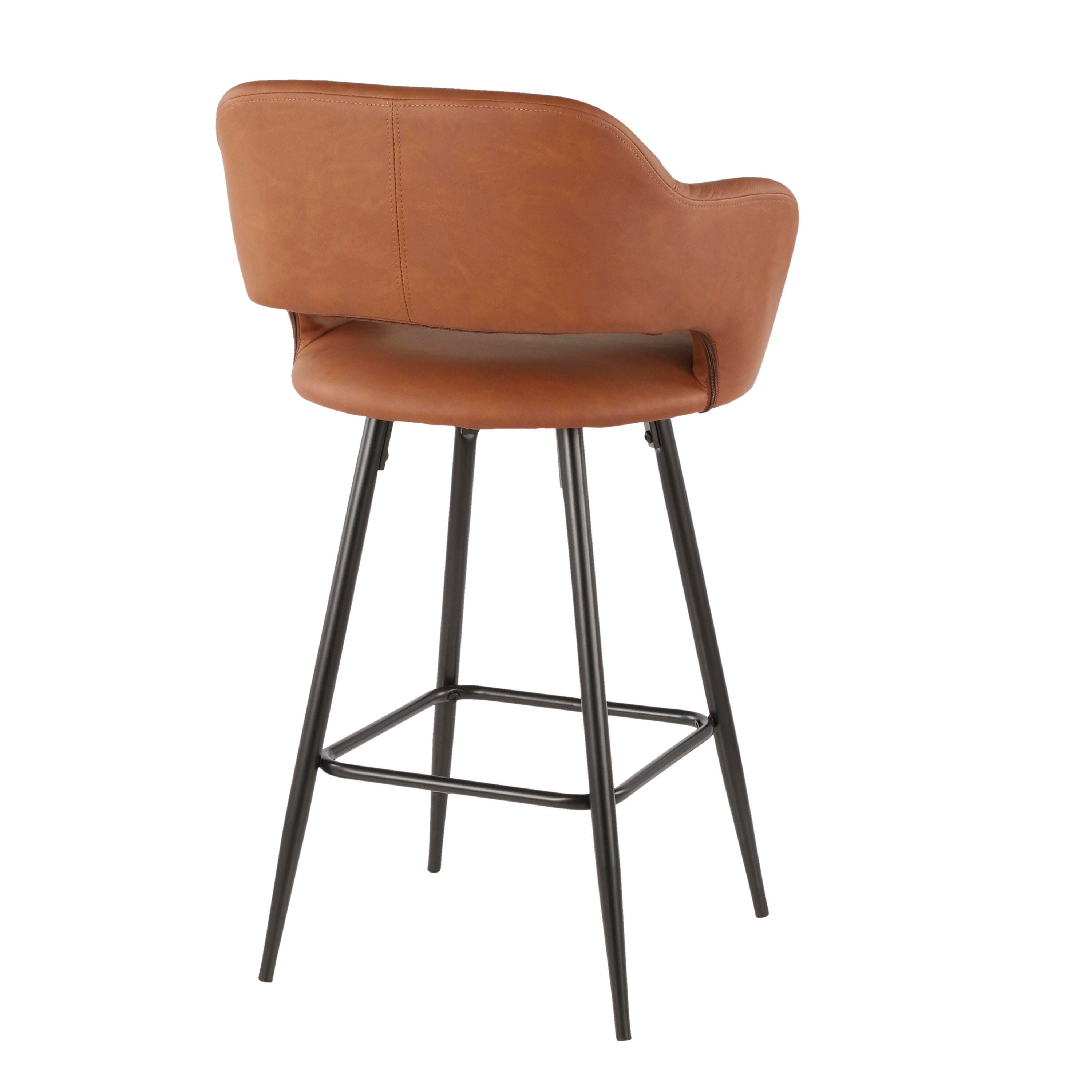 LumiSource Margarite Counter Stool - Set of 2, Black/Brown, large