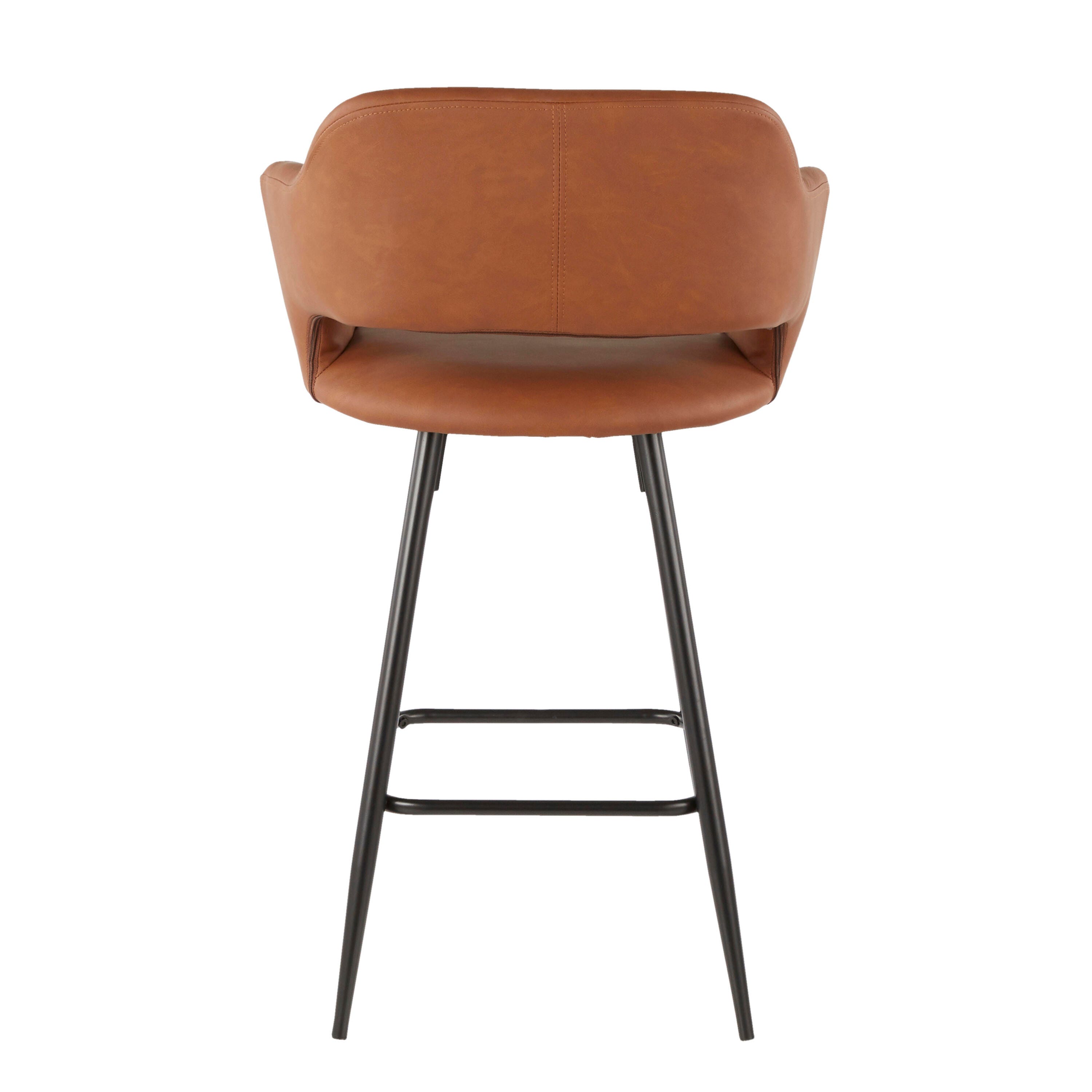 LumiSource Margarite Counter Stool - Set of 2, Black/Brown, large