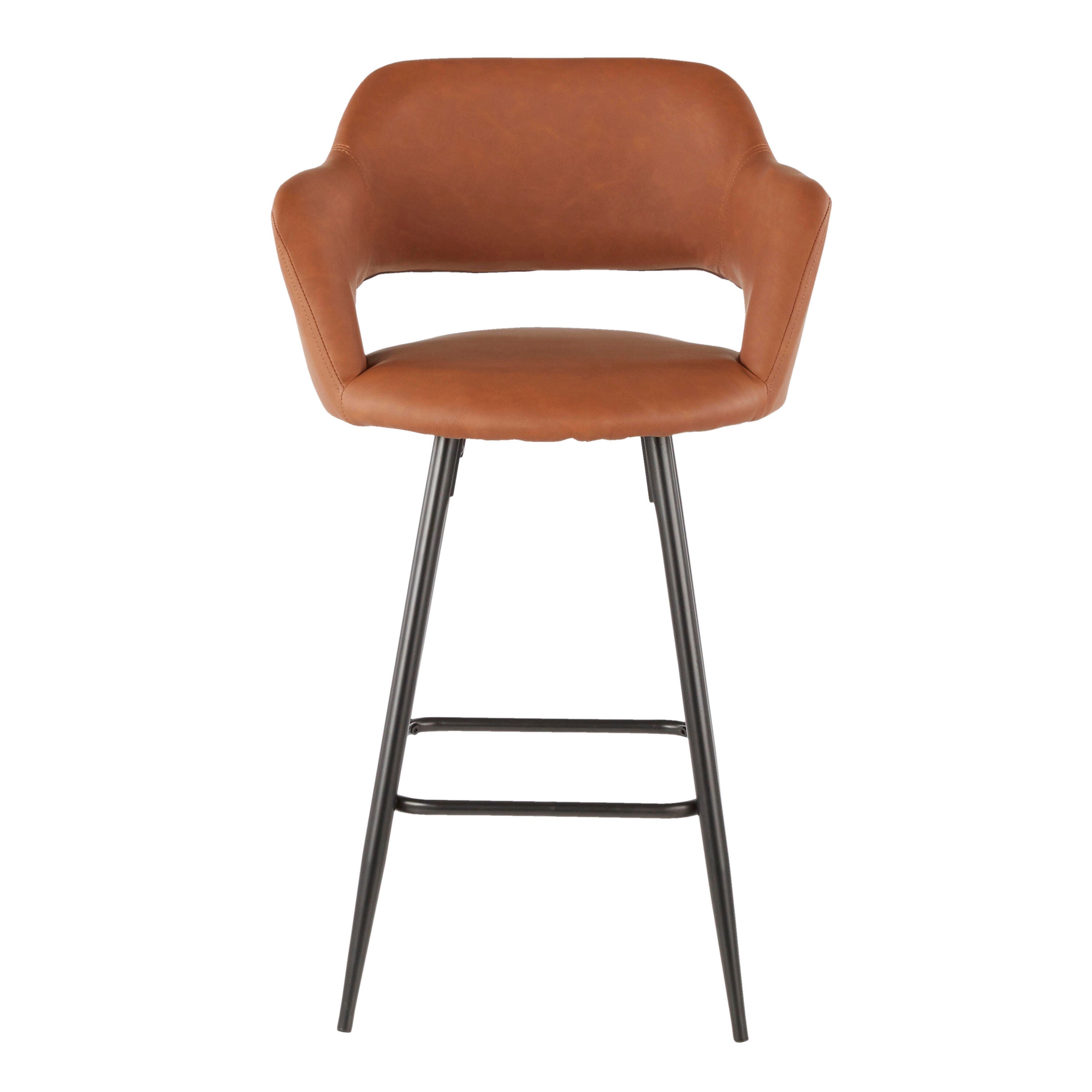 LumiSource Margarite Counter Stool - Set of 2, Black/Brown, large