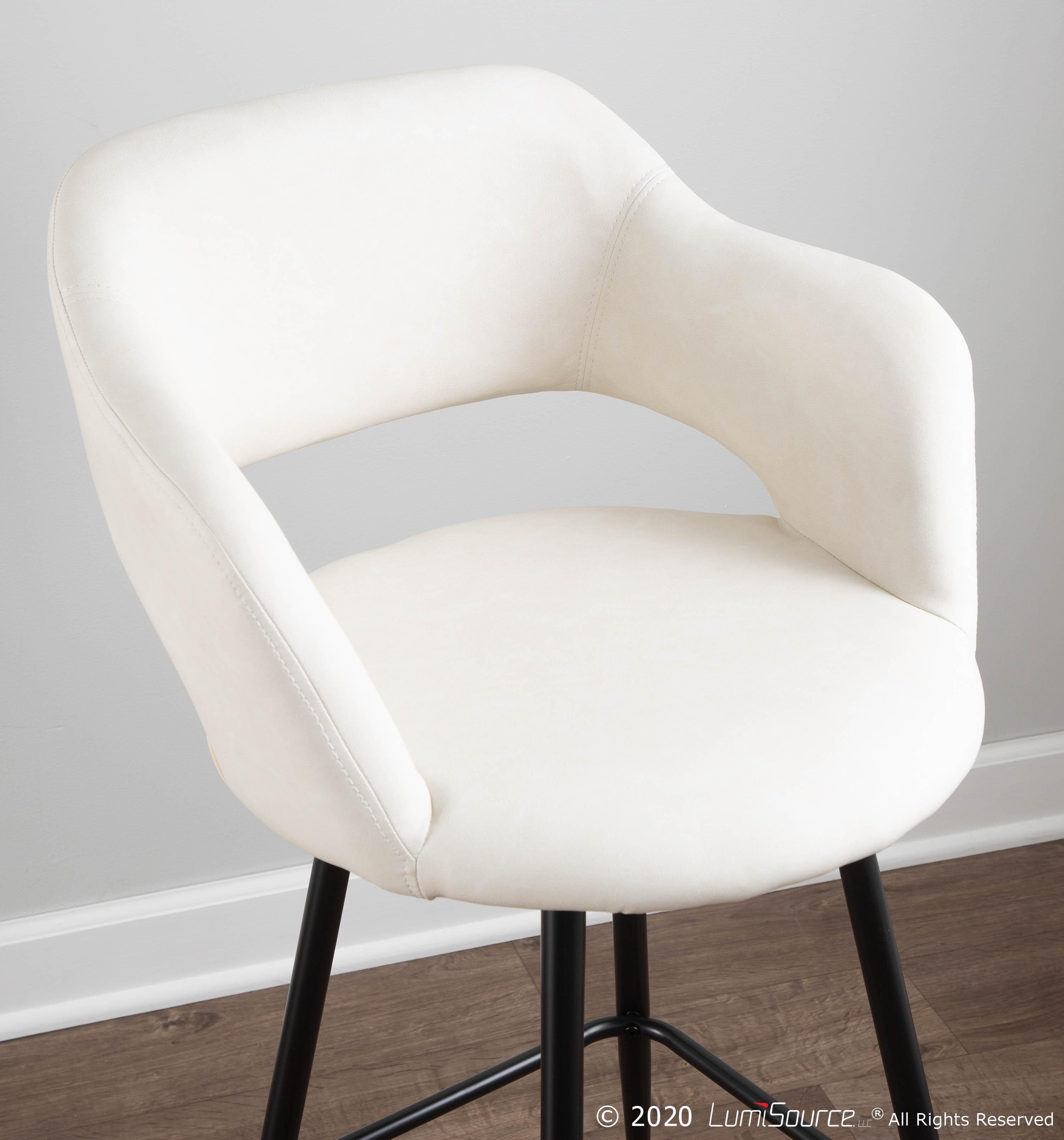 LumiSource Margarite Counter Stool - Set of 2, Black/Cream, large