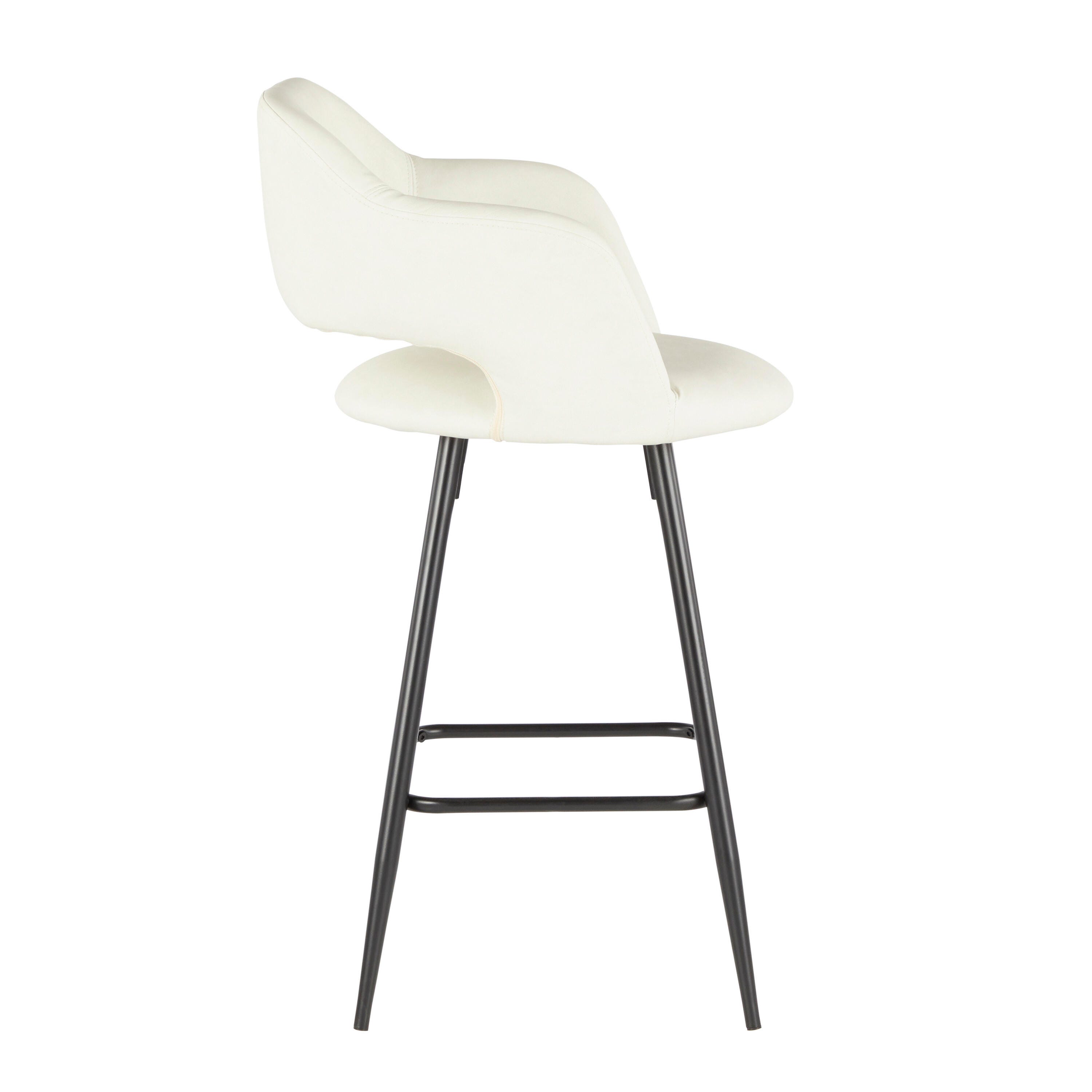 LumiSource Margarite Counter Stool - Set of 2, Black/Cream, large