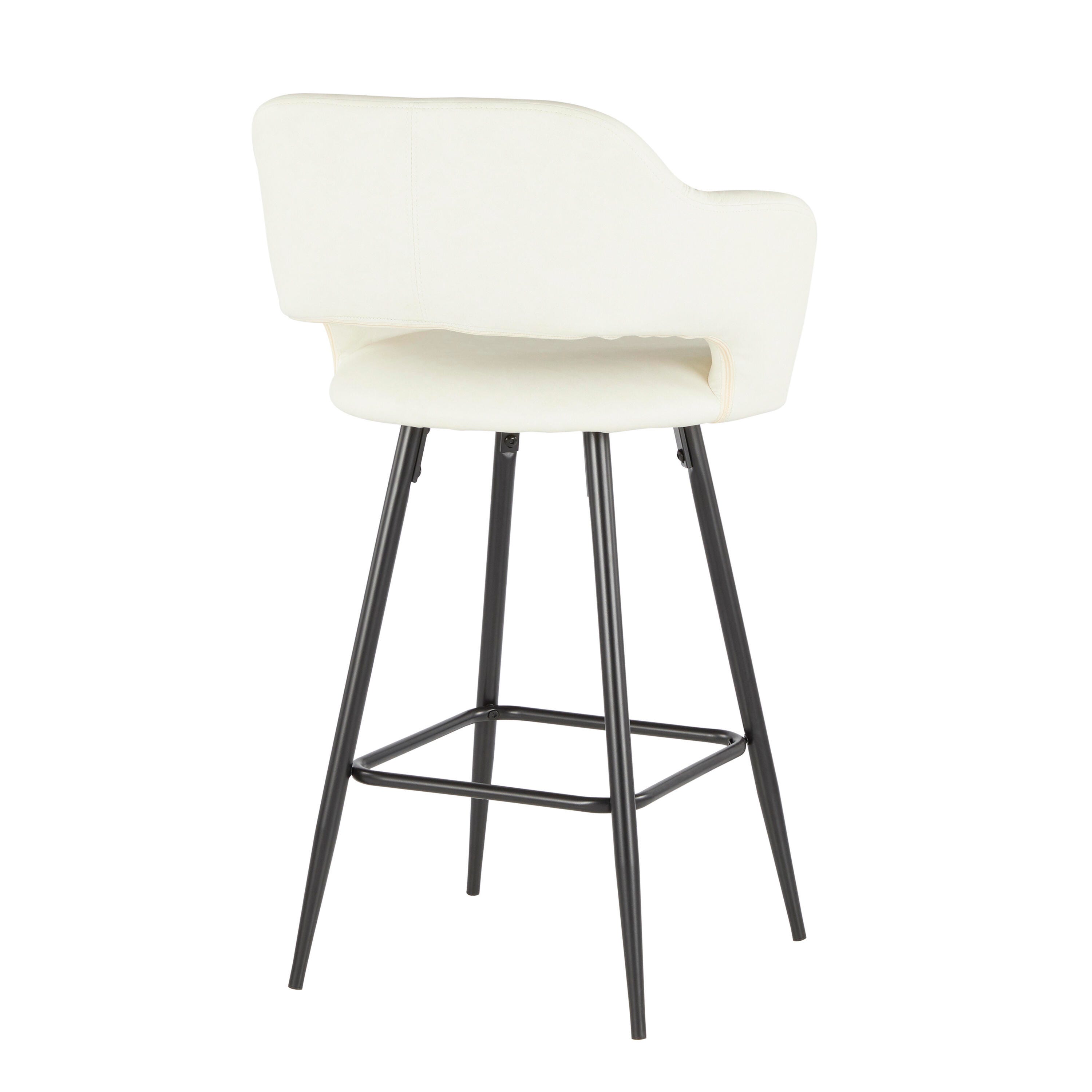 LumiSource Margarite Counter Stool - Set of 2, Black/Cream, large