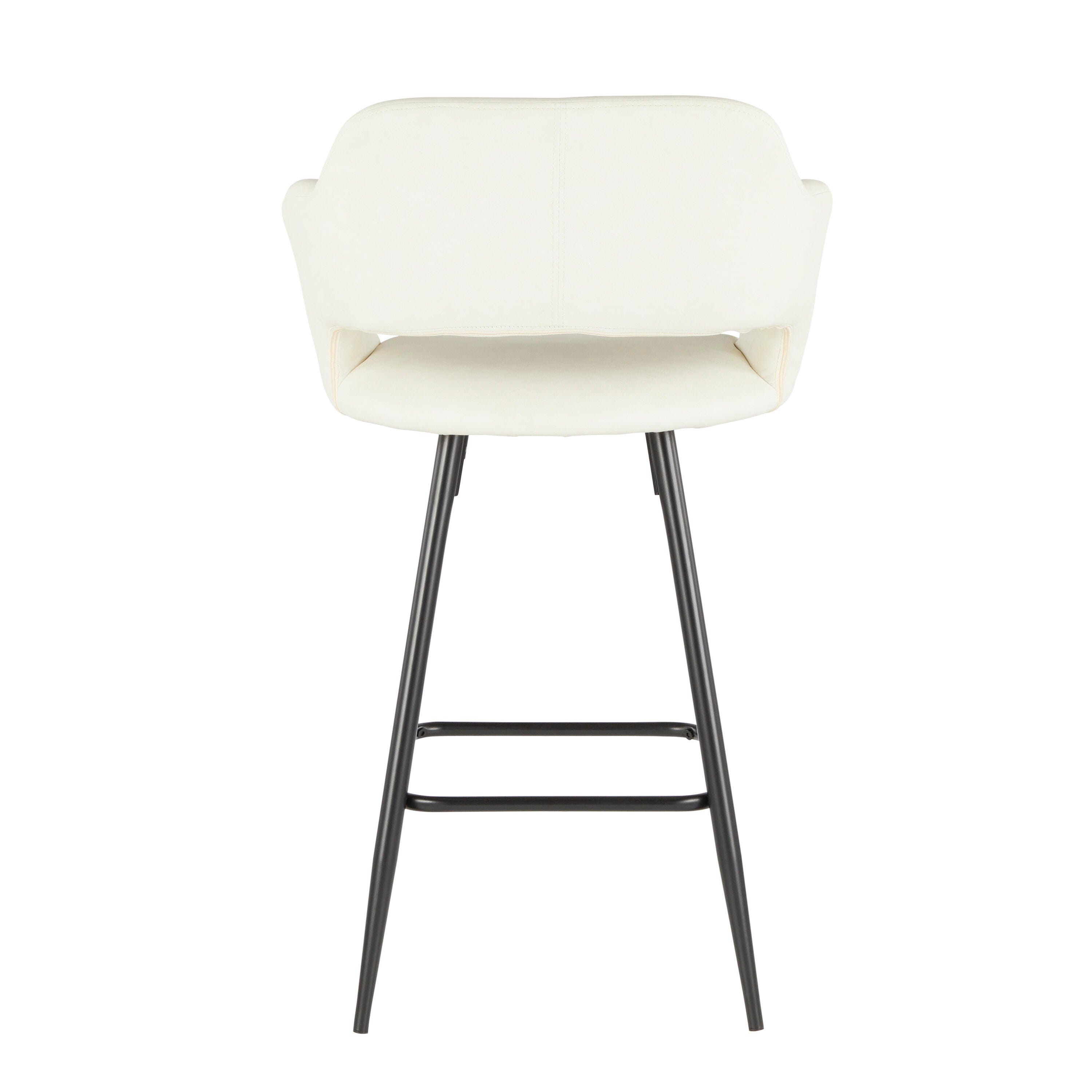 LumiSource Margarite Counter Stool - Set of 2, Black/Cream, large