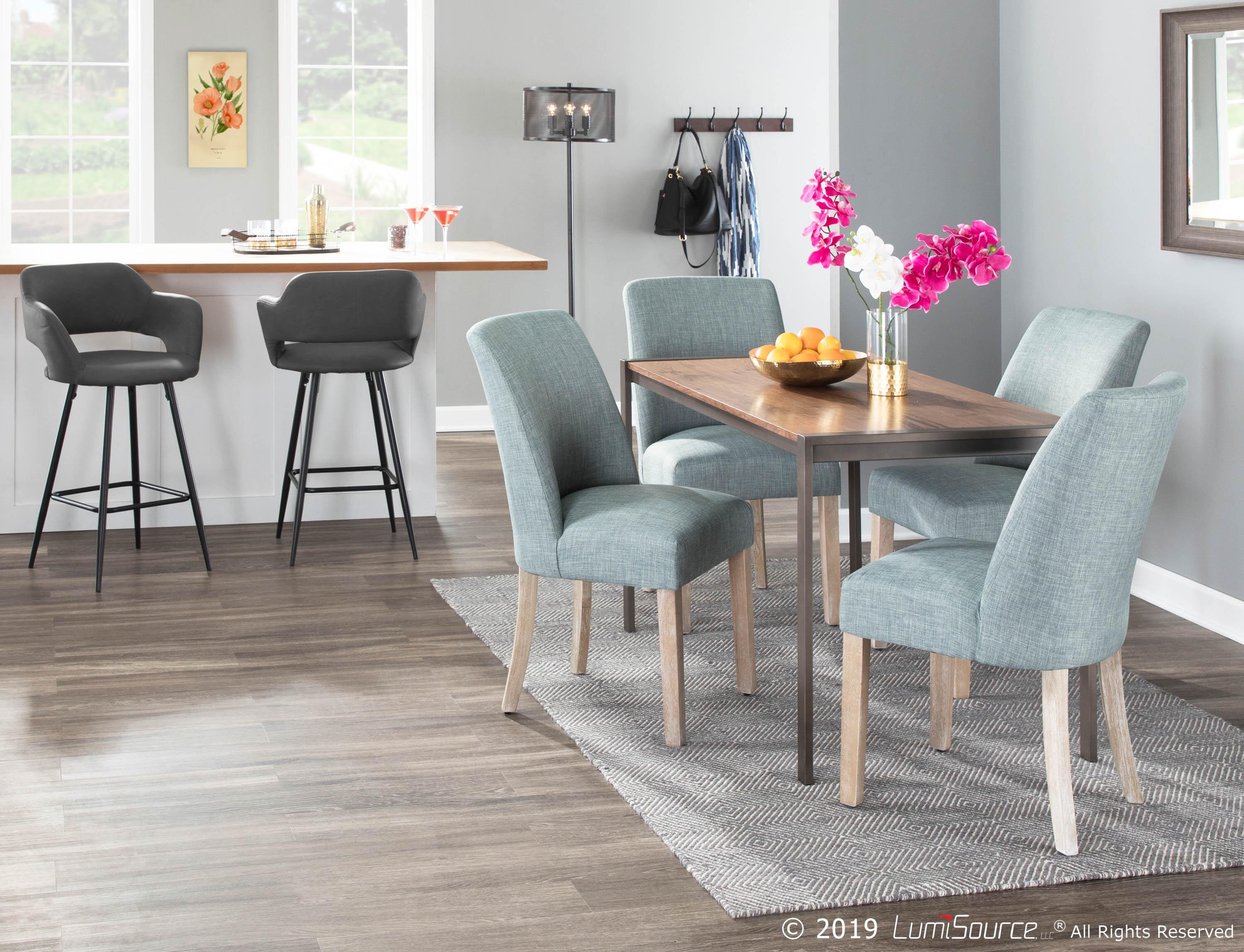 LumiSource Margarite Counter Stool - Set of 2, Black/Gray, large