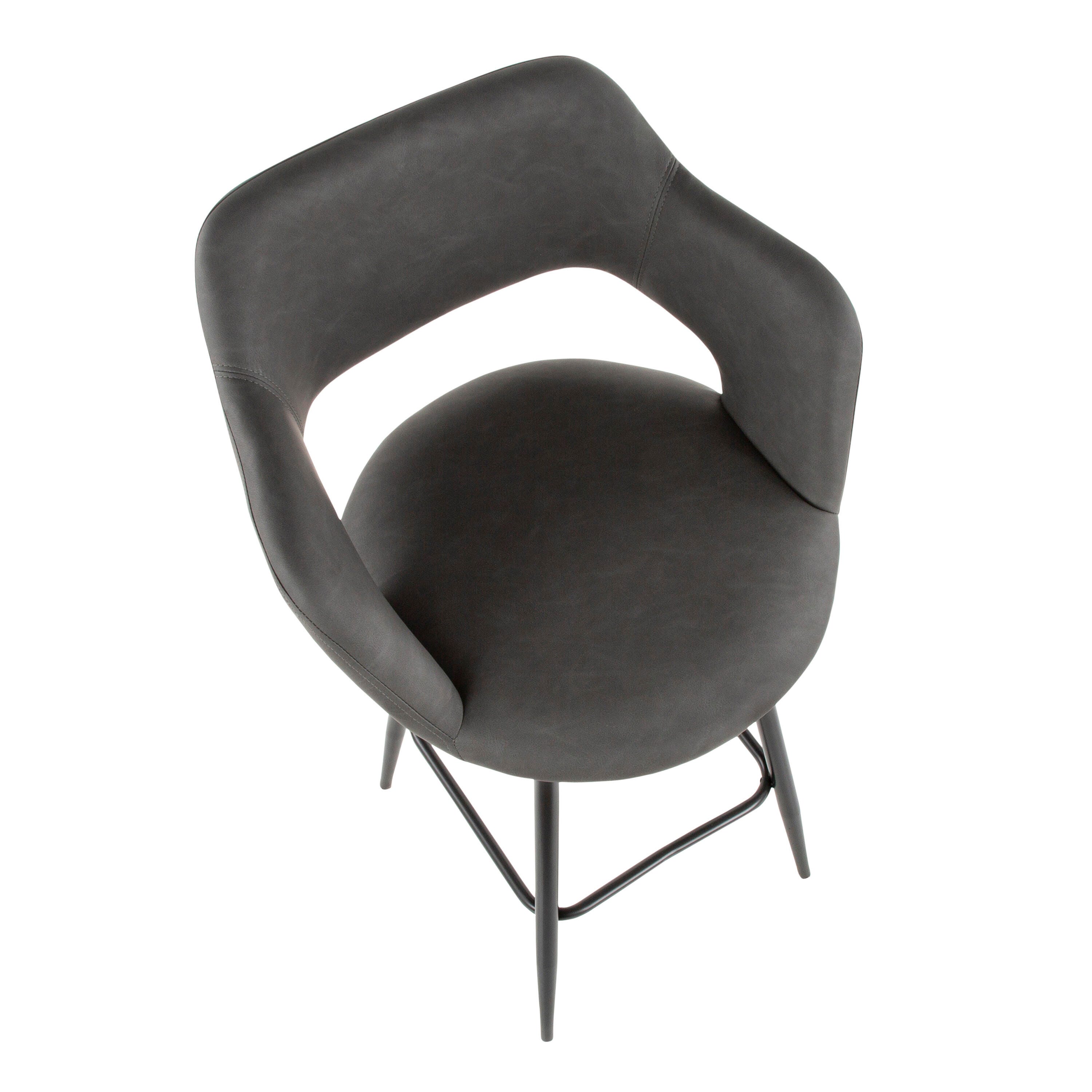 LumiSource Margarite Counter Stool - Set of 2, Black/Gray, large