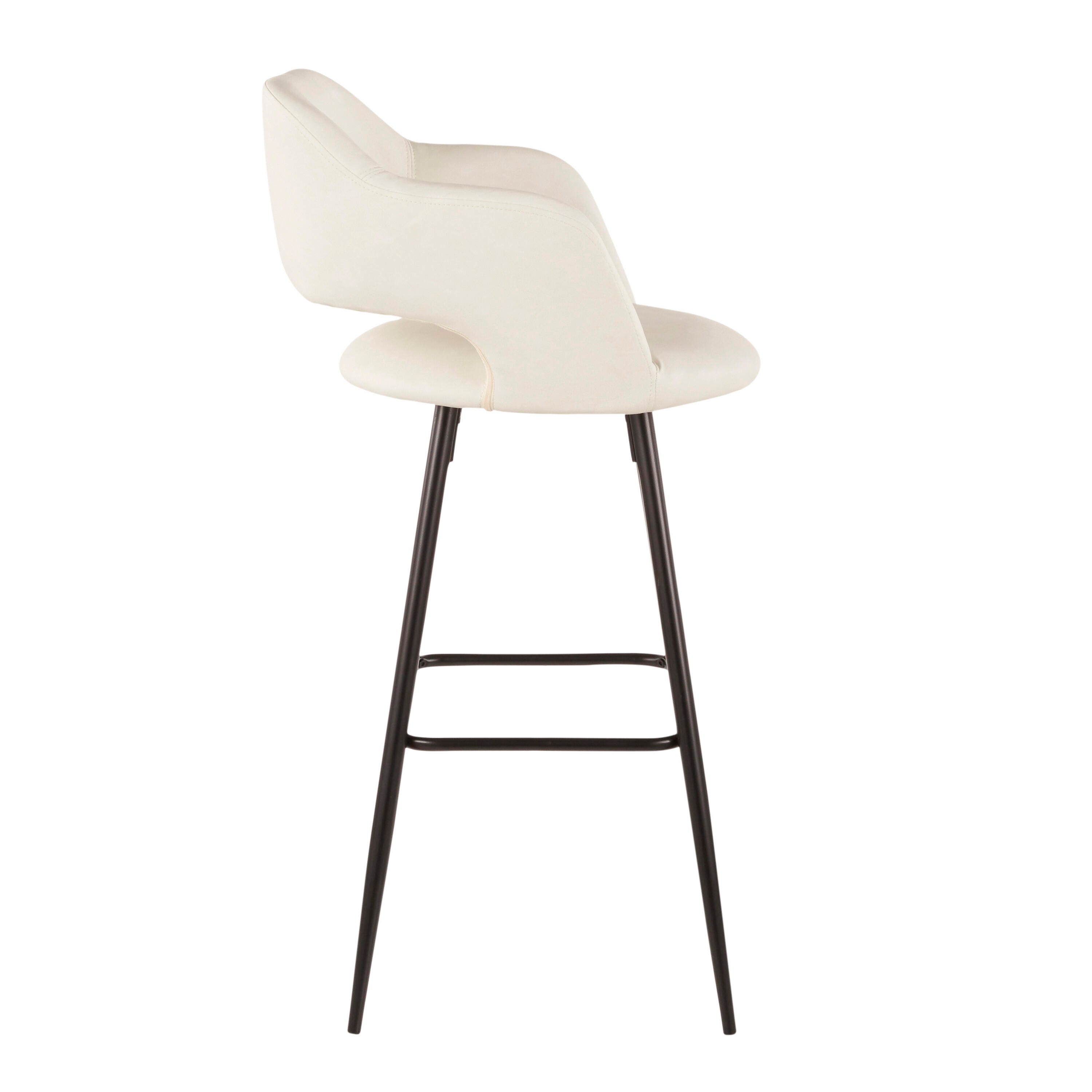 LumiSource Margarite Barstool - Set of 2, Black/Cream, large