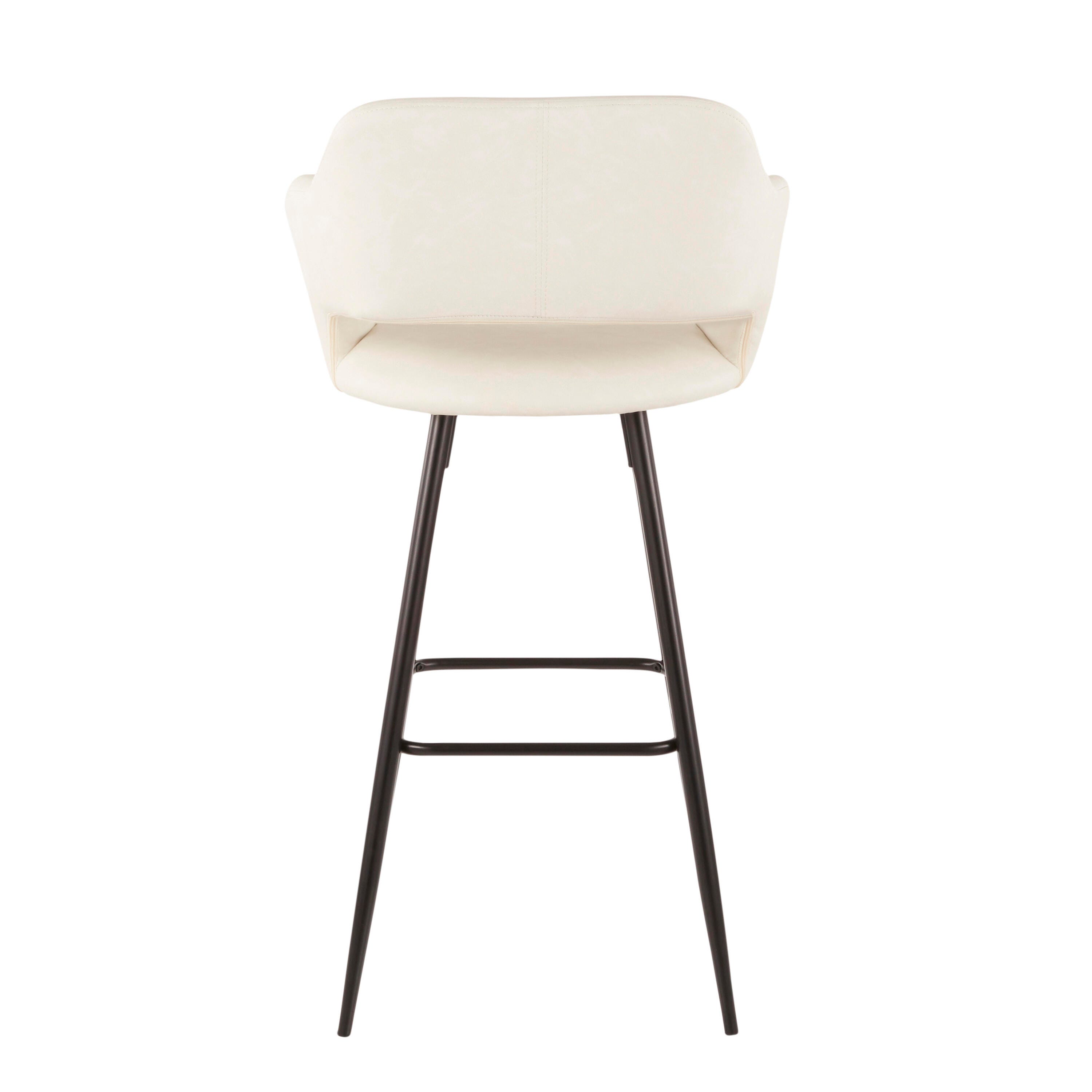 LumiSource Margarite Barstool - Set of 2, Black/Cream, large
