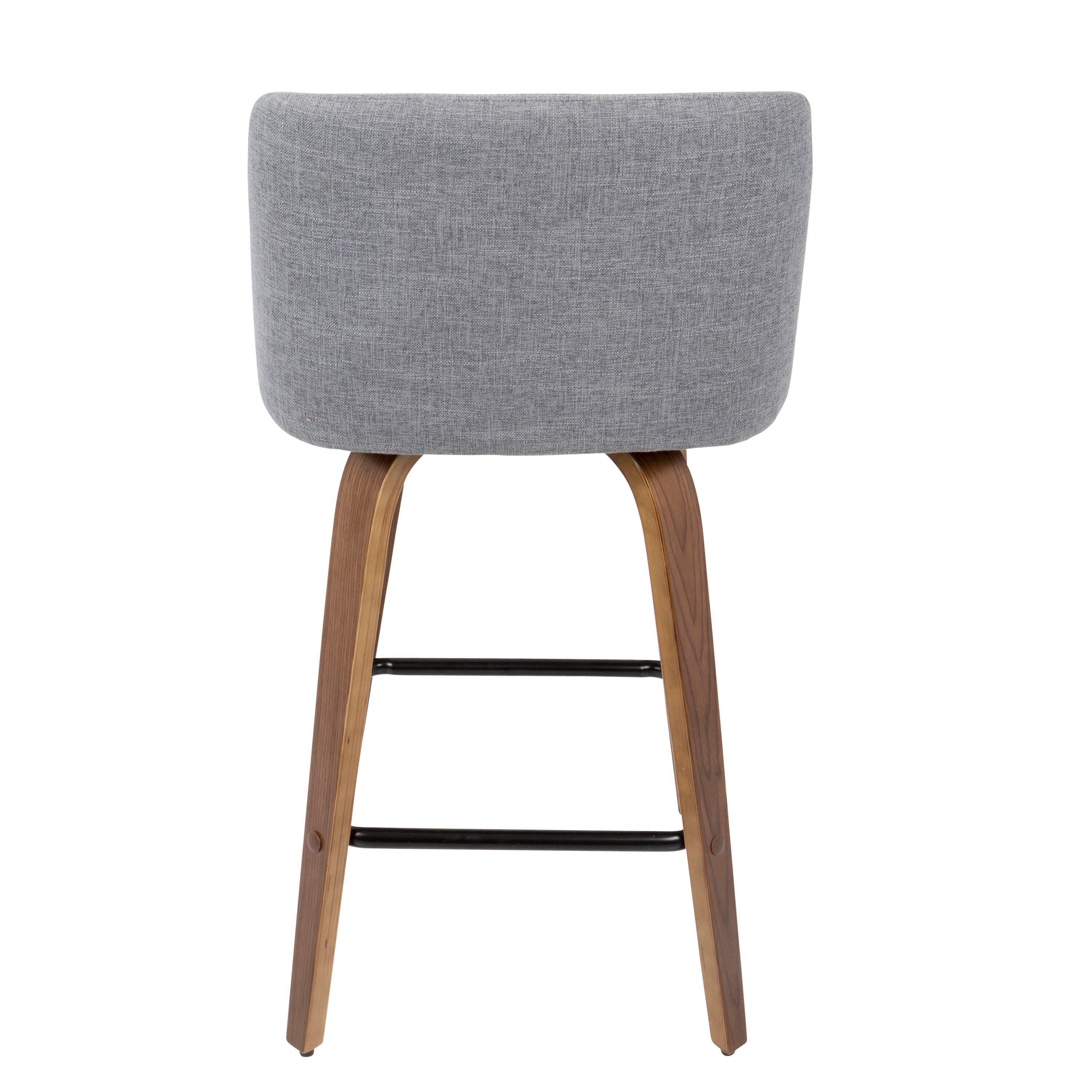 LumiSource Toriano Counter Stool - Set of 2, Walnut/Gray/Black, large