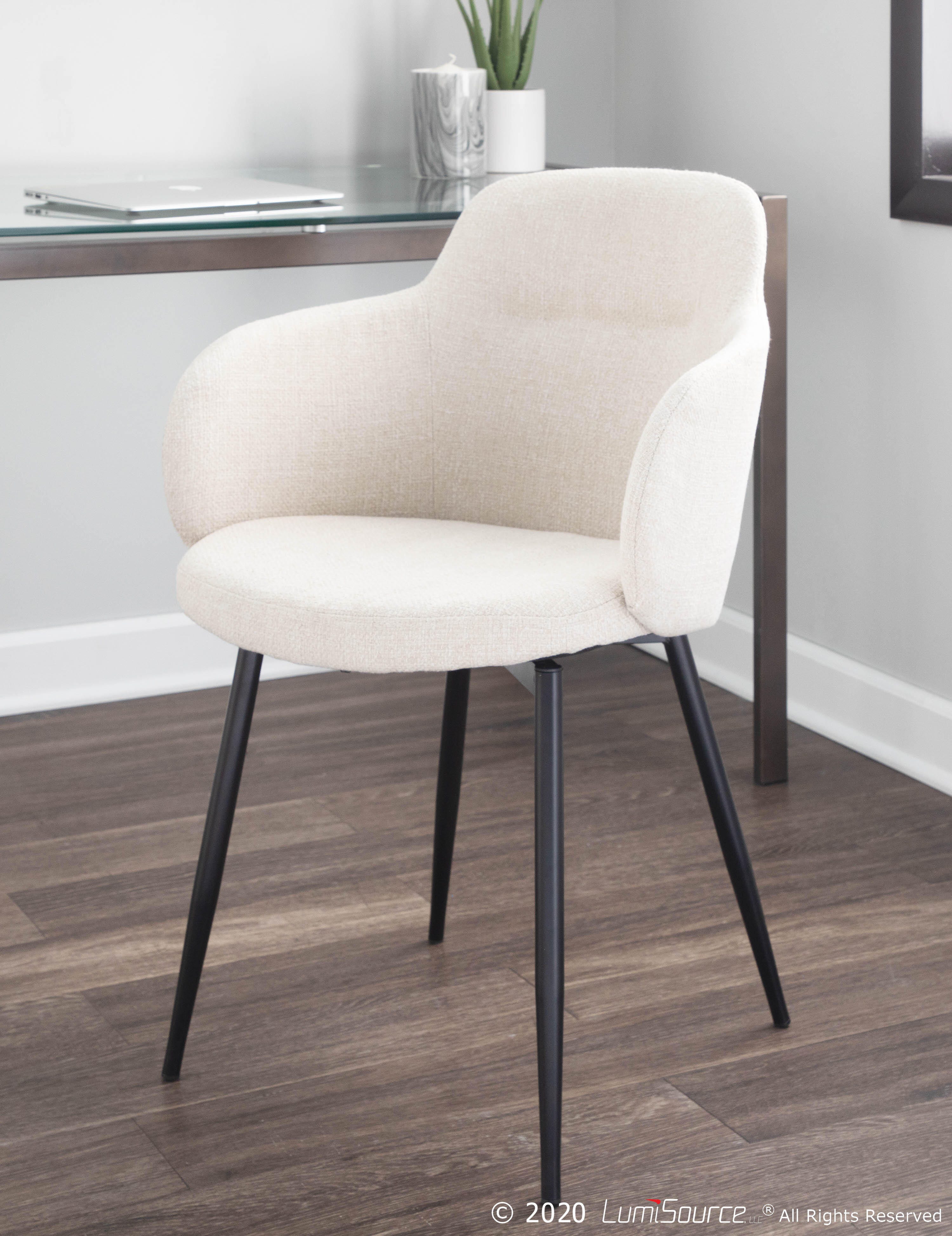 LumiSource Boyne Chair, Black/Cream, large