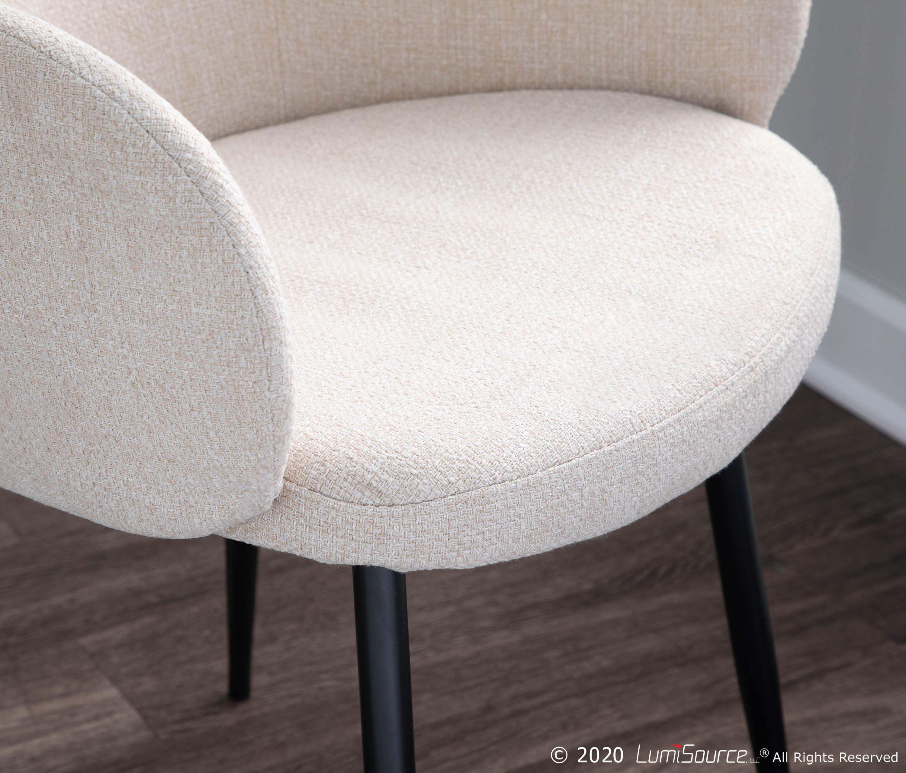 LumiSource Boyne Chair, Black/Cream, large