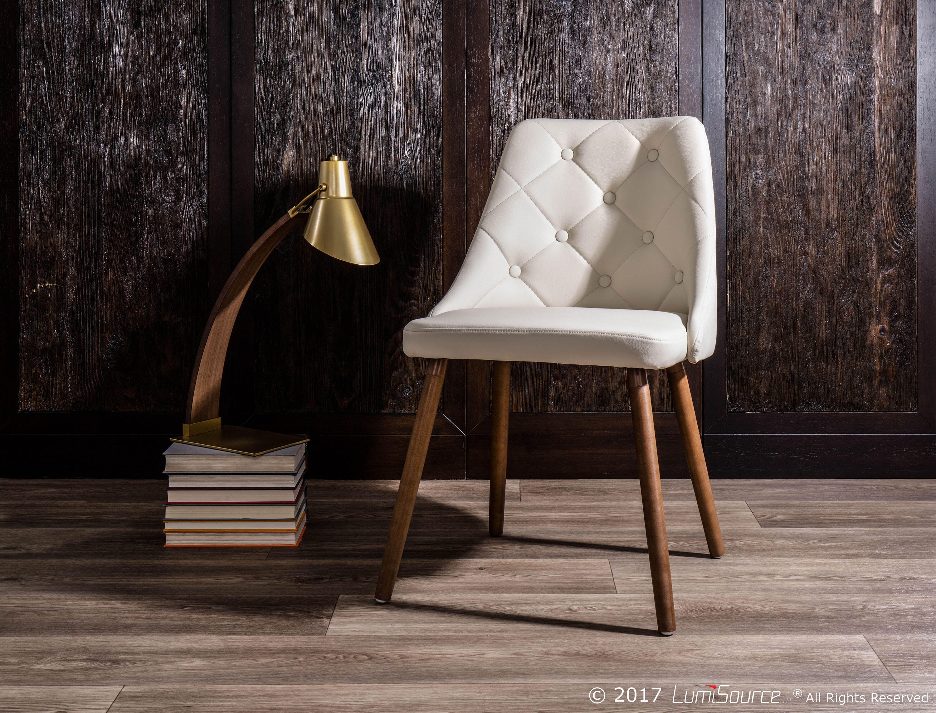 LumiSource Giovanni Chair, Walnut/Cream, large