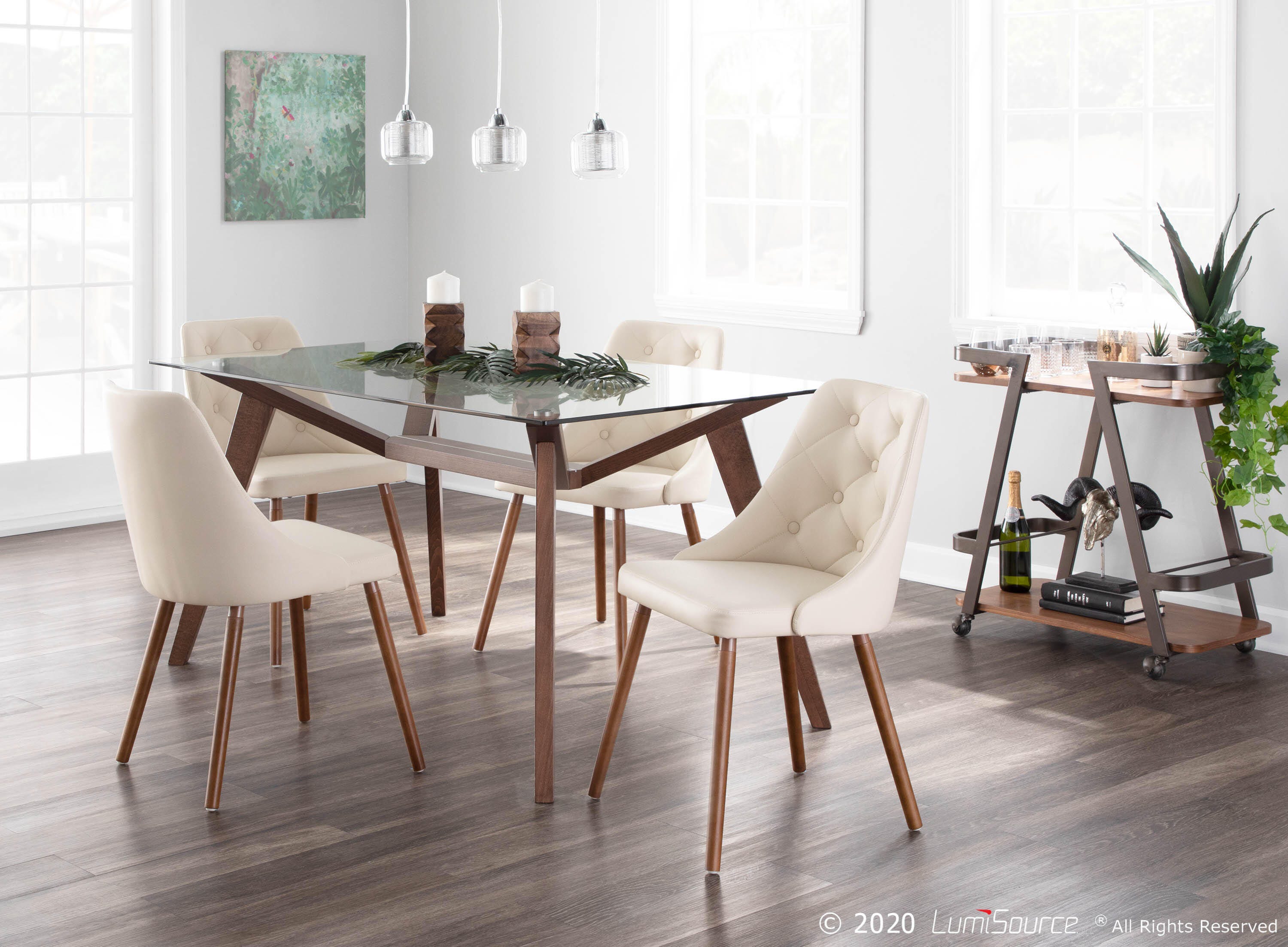 LumiSource Giovanni Chair, Walnut/Cream, large