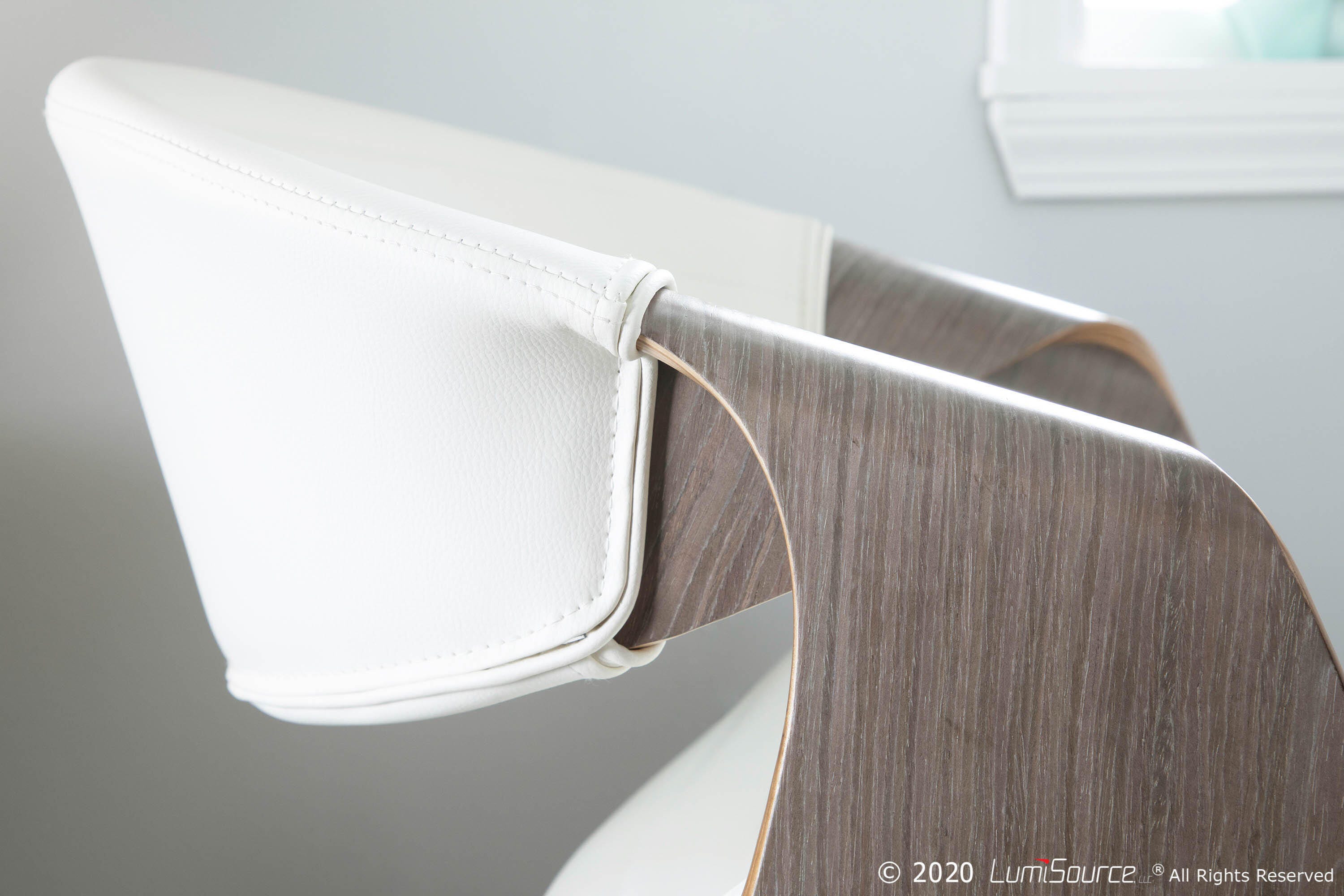 LumiSource Symphony Chair, Light Gray/White, large