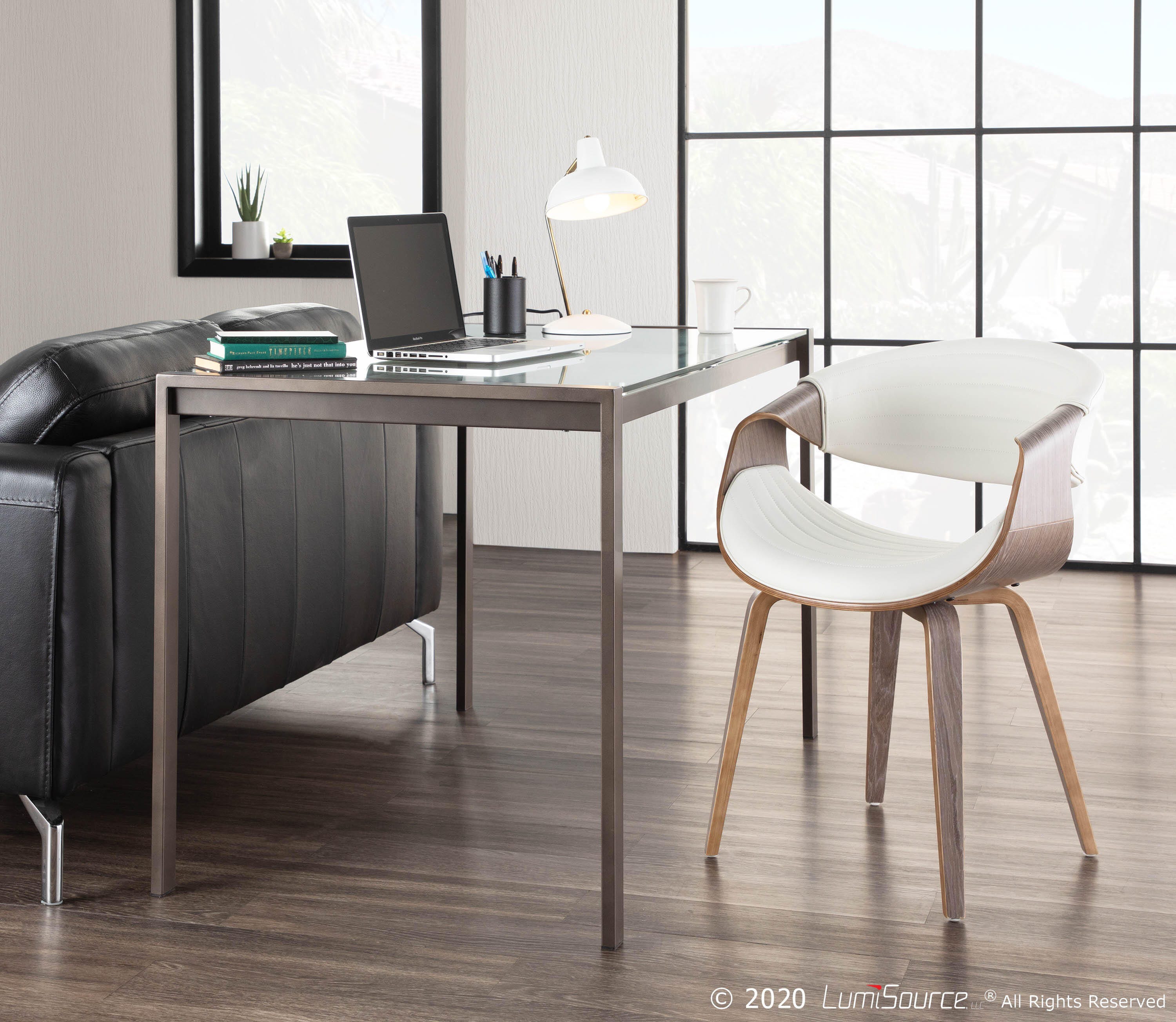 LumiSource Symphony Chair, Light Gray/White, large