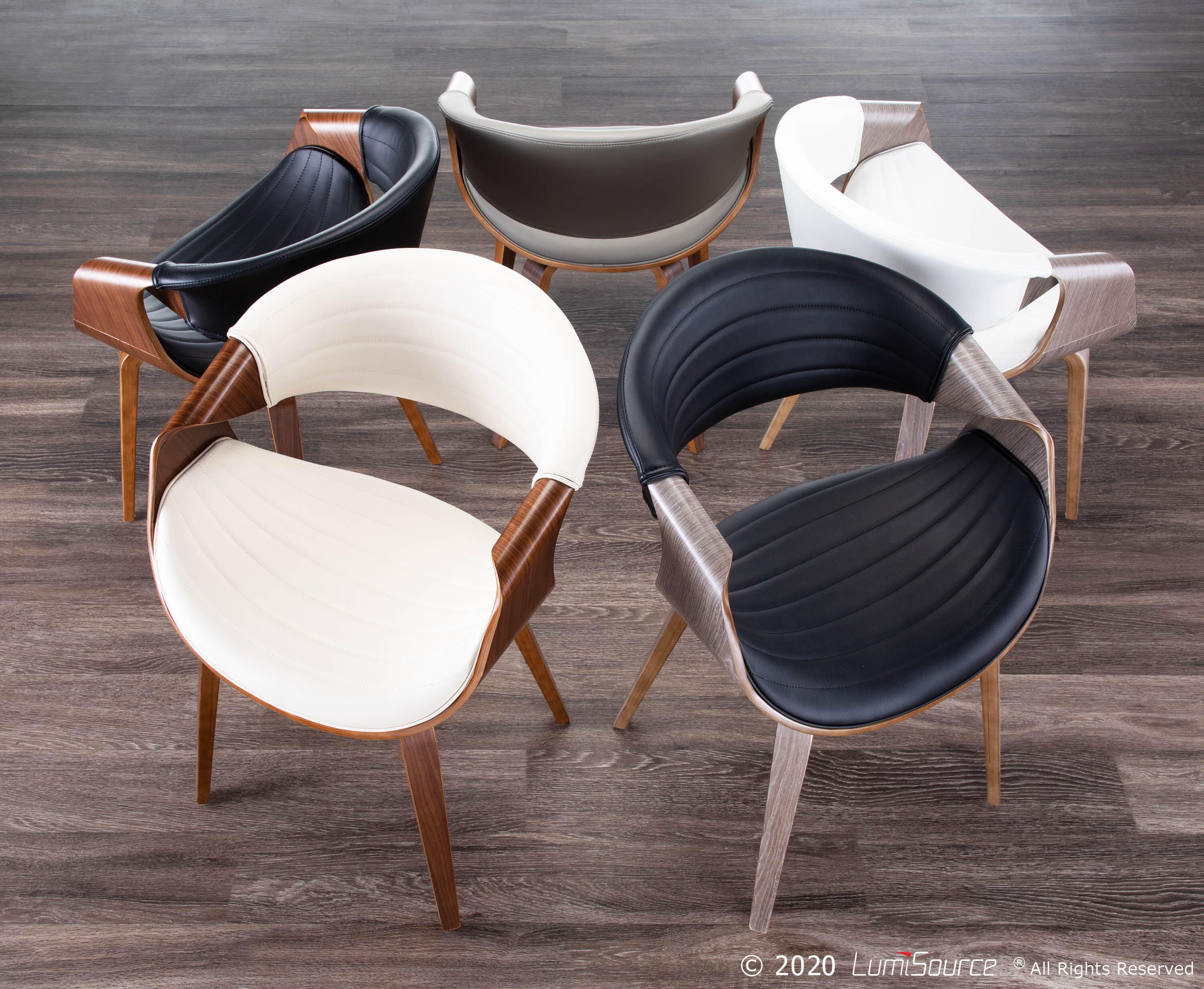 LumiSource Symphony Chair, Light Gray/White, large