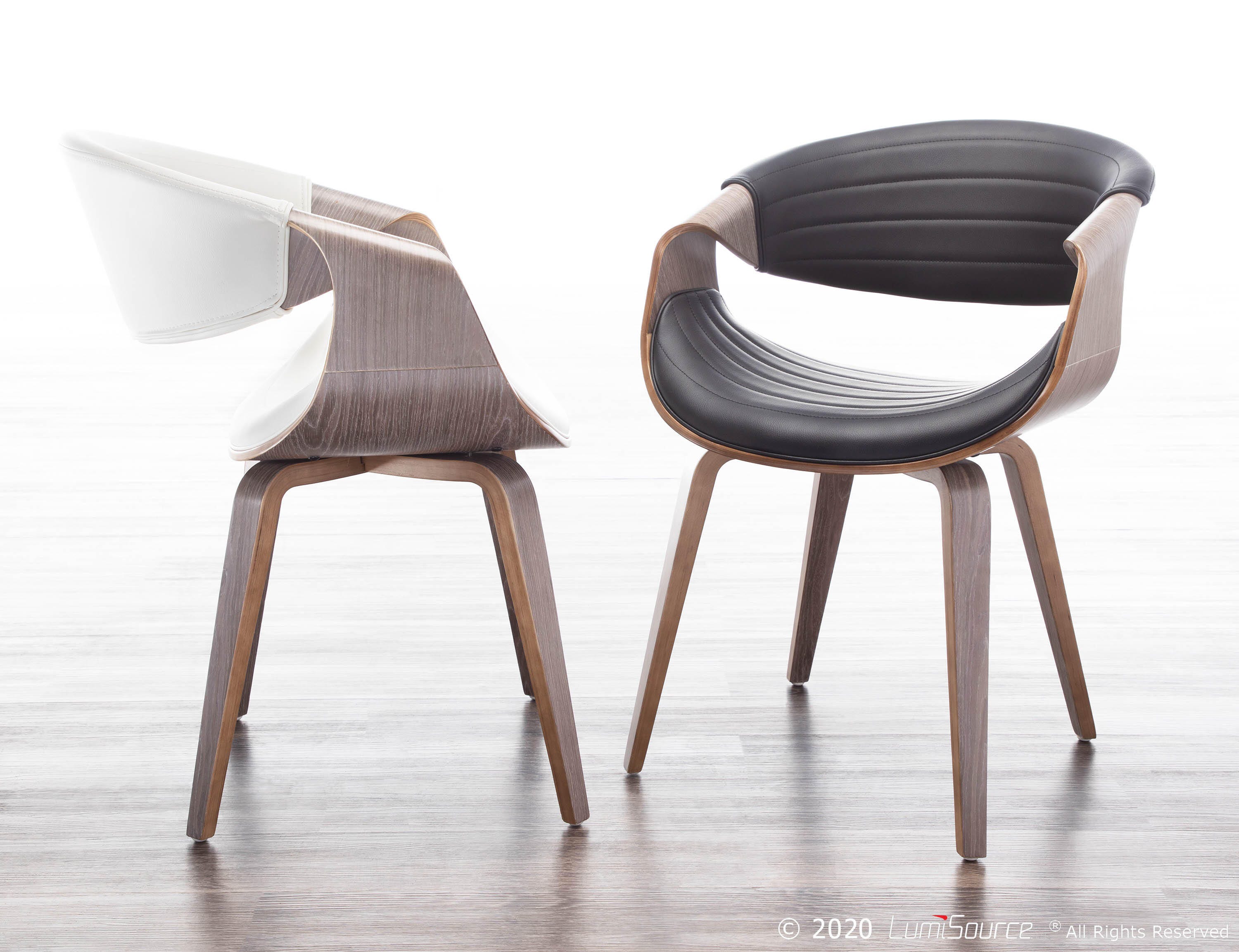 LumiSource Symphony Chair, Light Gray/White, large