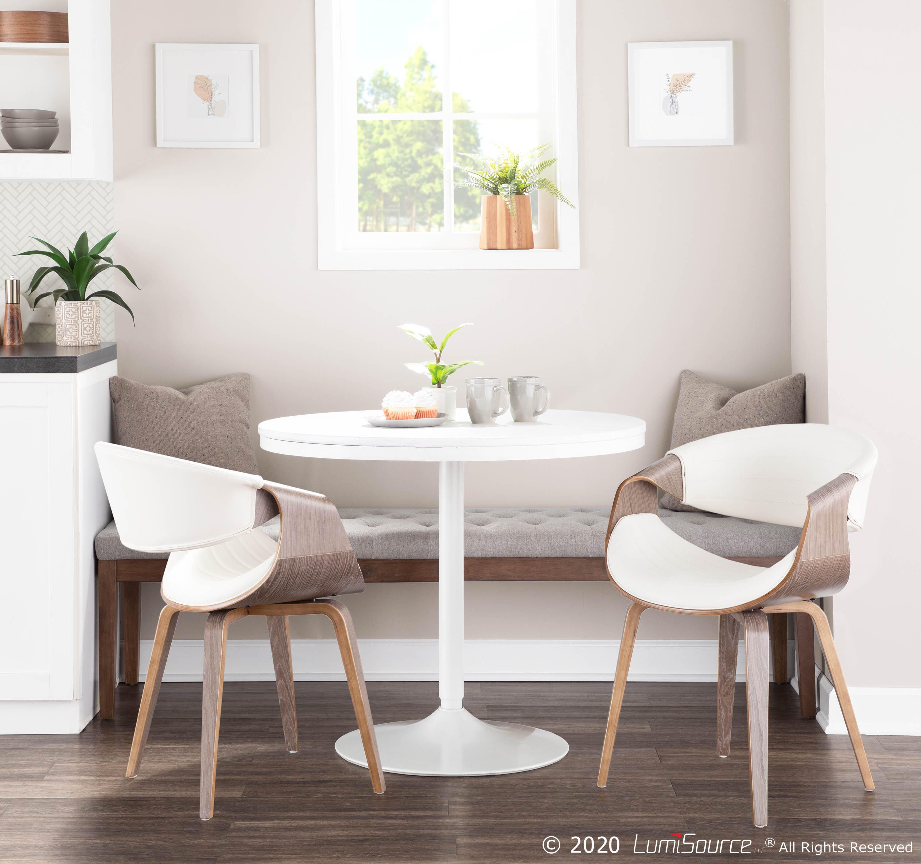 LumiSource Symphony Chair, Light Gray/White, large