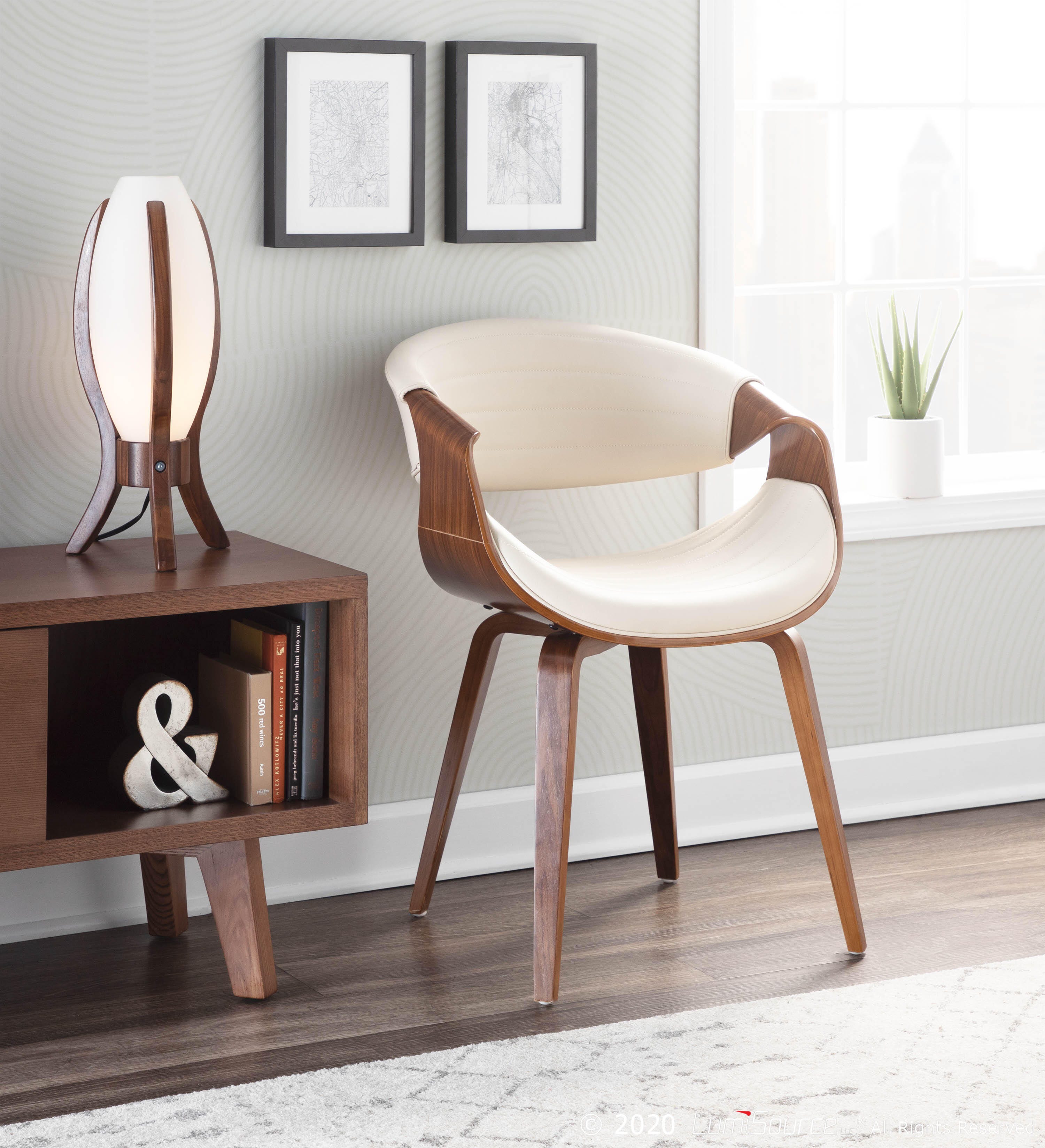 LumiSource Symphony Chair, Walnut/Cream, large