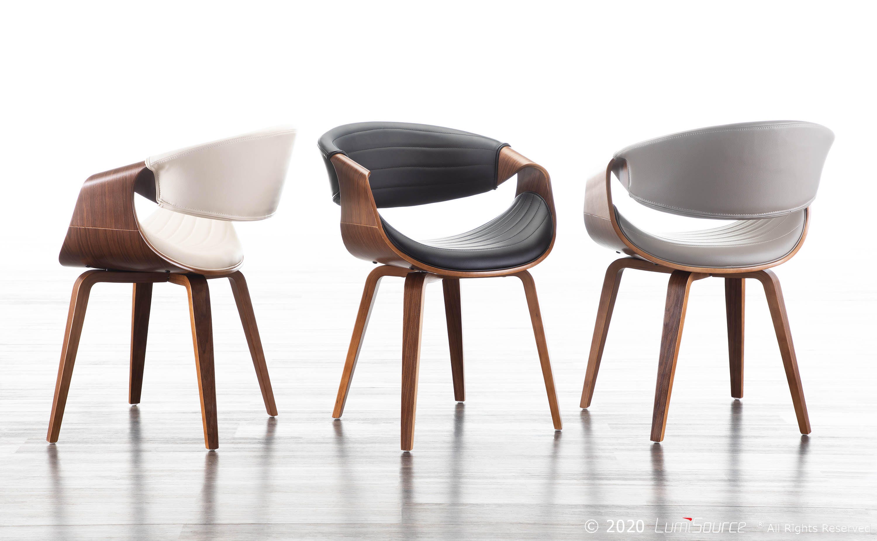 LumiSource Symphony Chair, Walnut/Cream, large