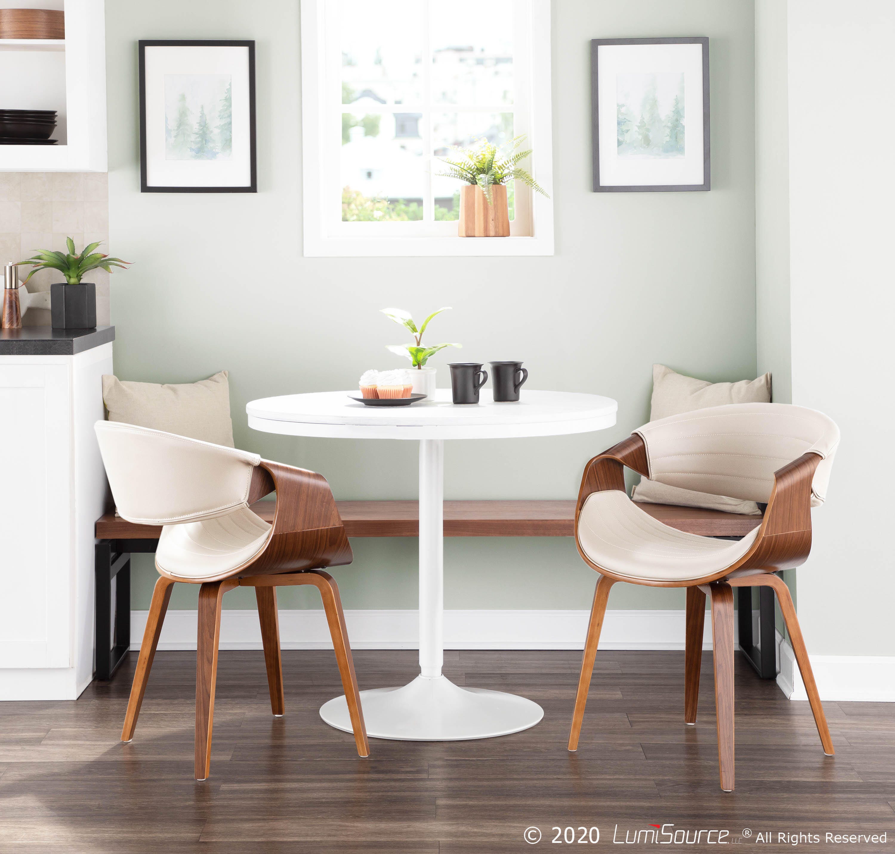 LumiSource Symphony Chair, Walnut/Cream, large