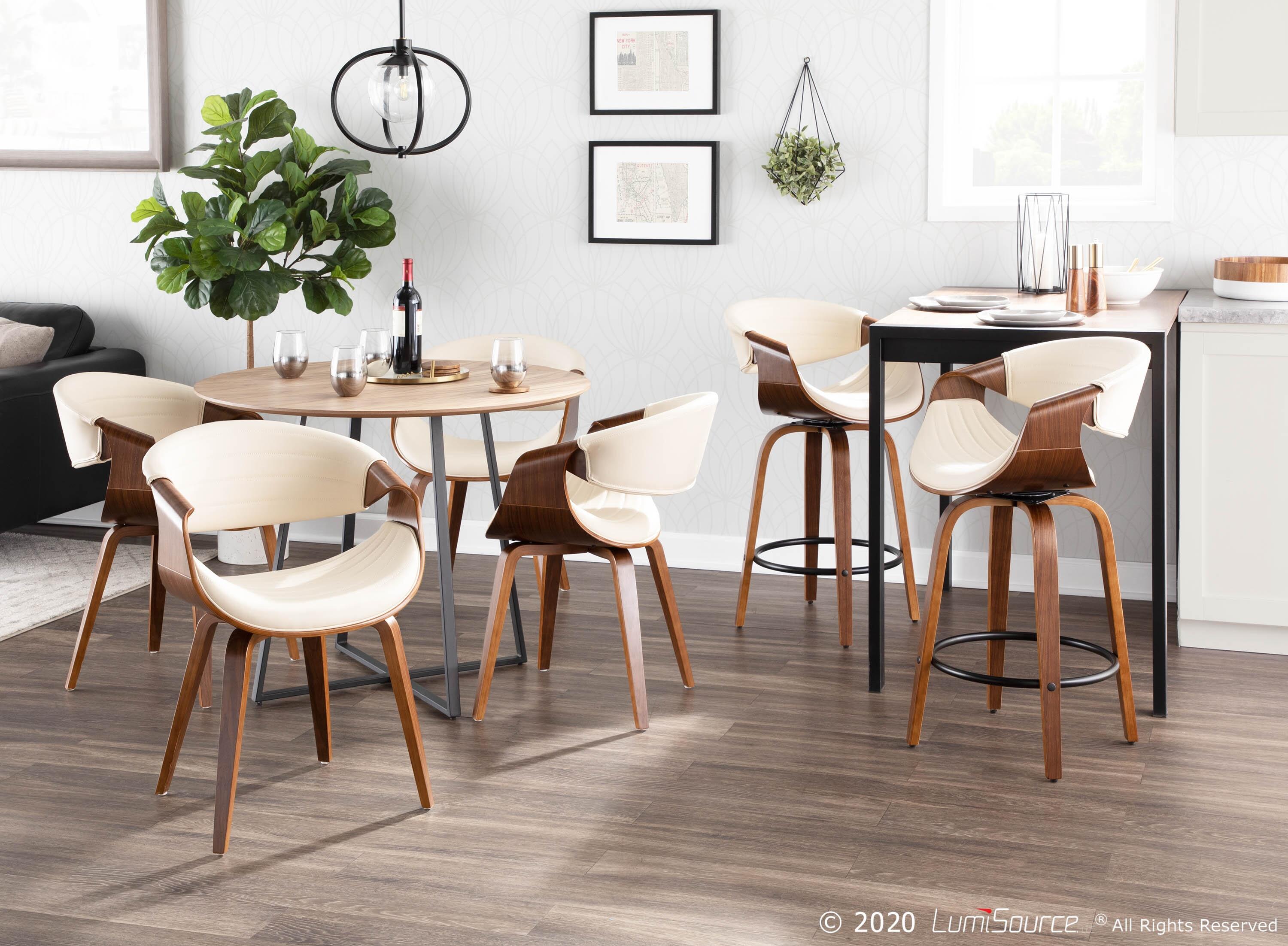 LumiSource Symphony Chair, Walnut/Cream, large