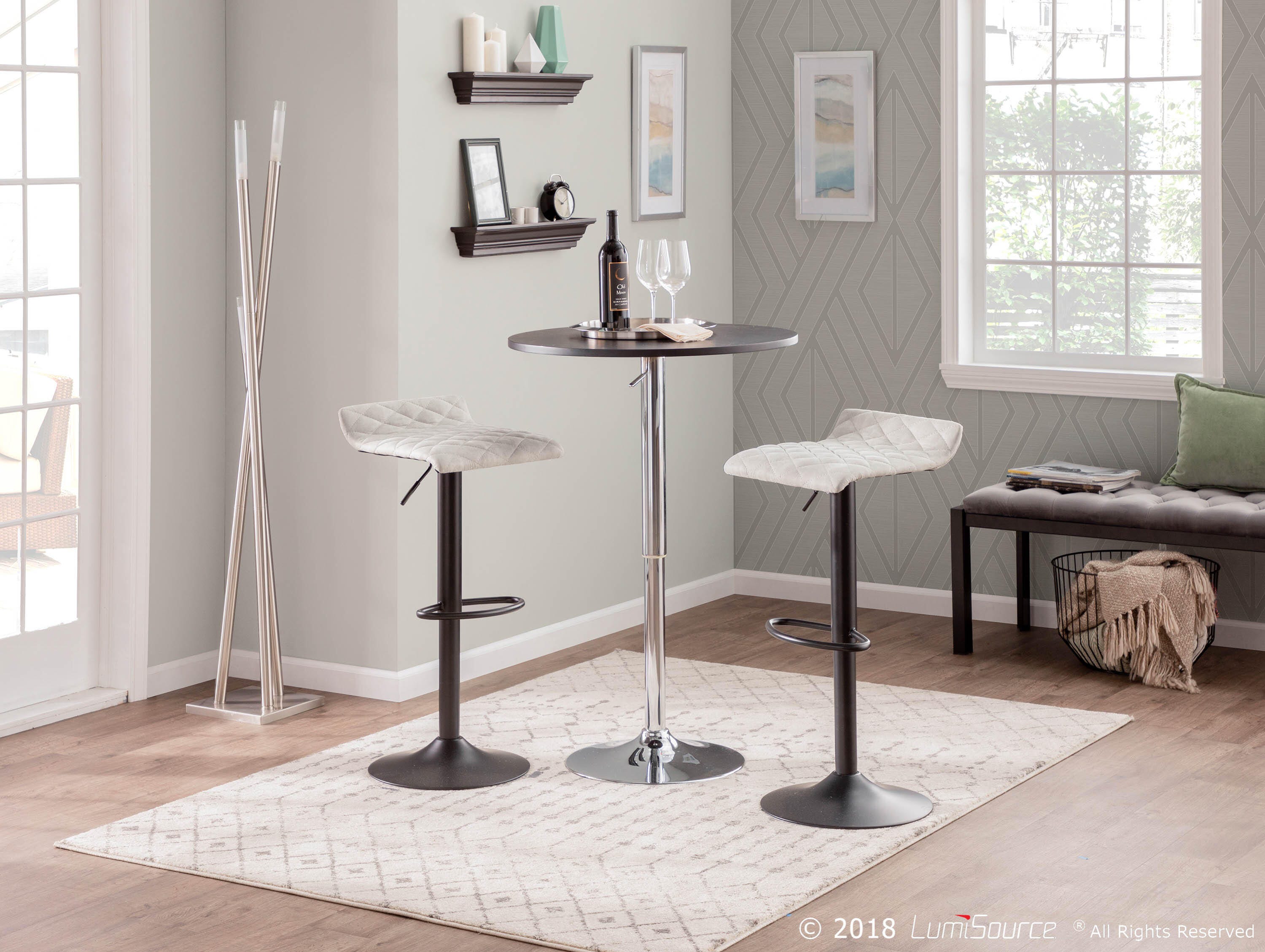 LumiSource Adjustable Bar Table, Black, large