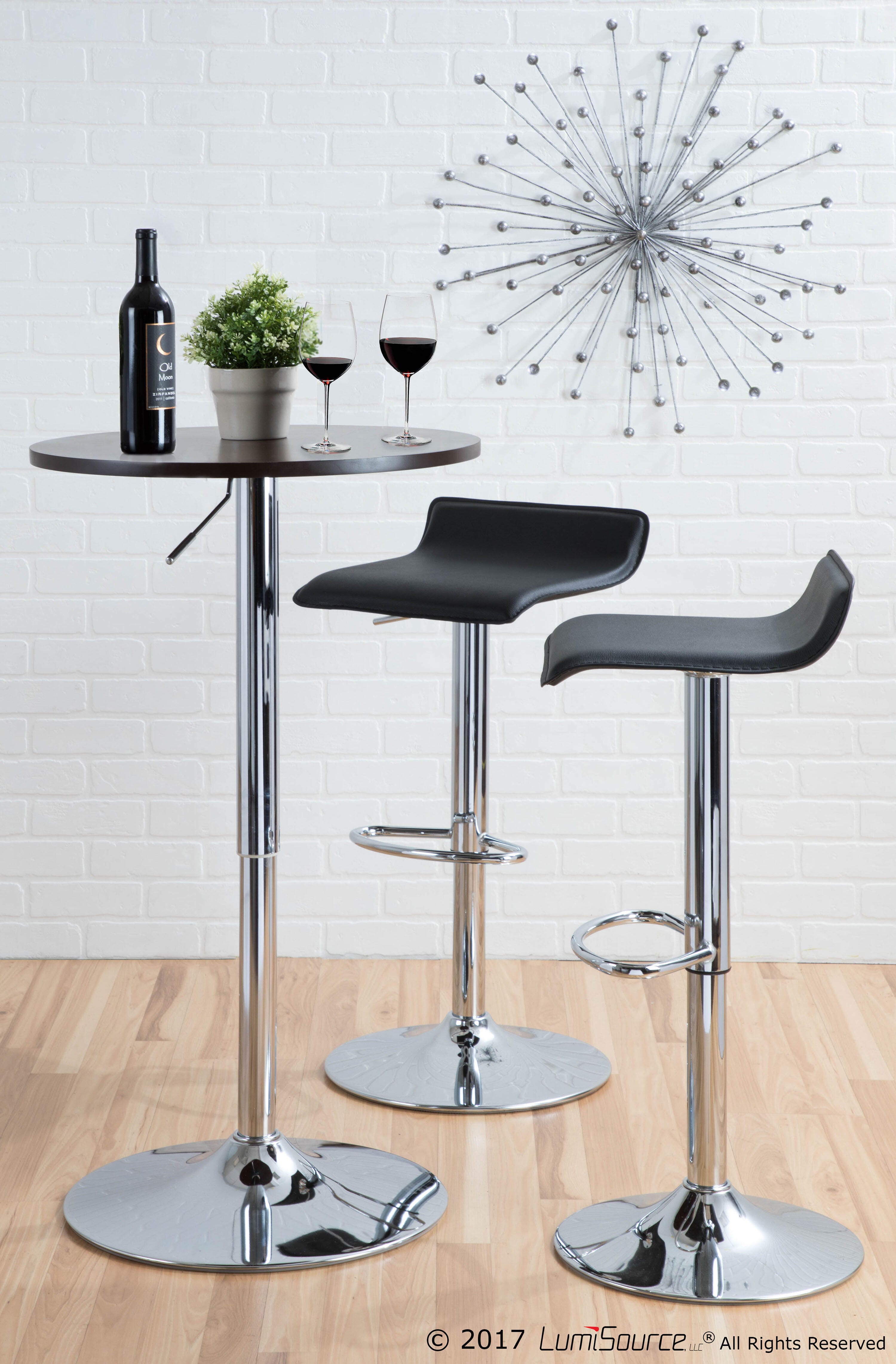 LumiSource Adjustable Bar Table, Black, large