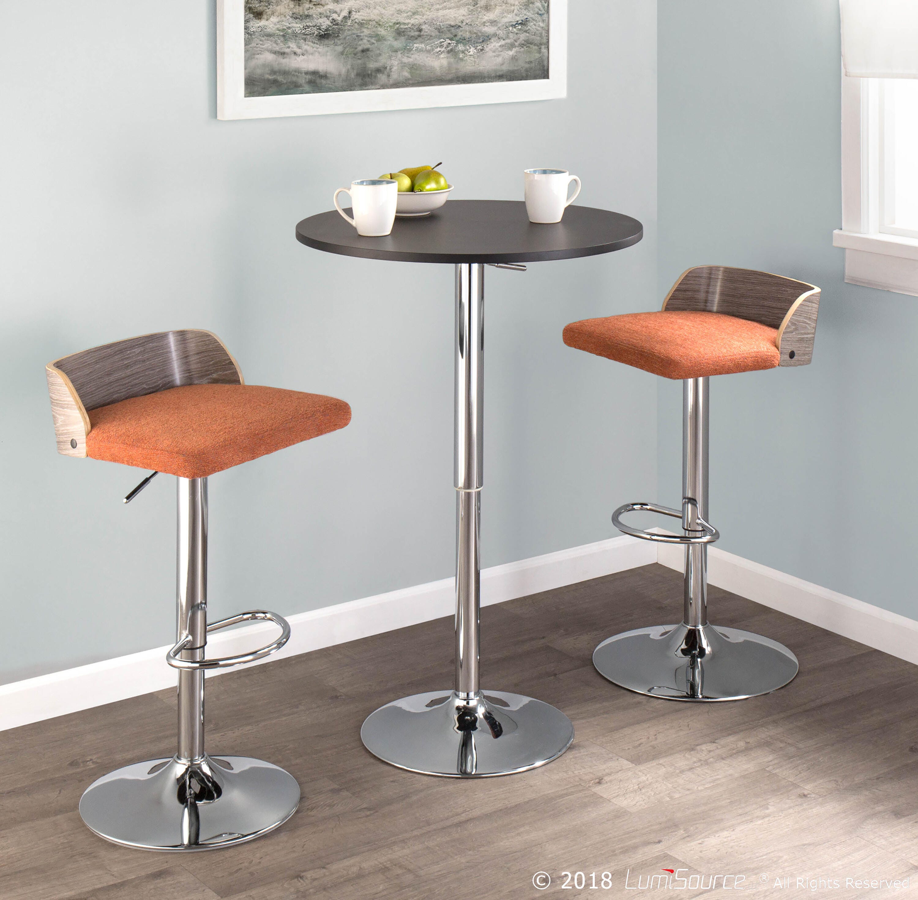 LumiSource Adjustable Bar Table, Black, large