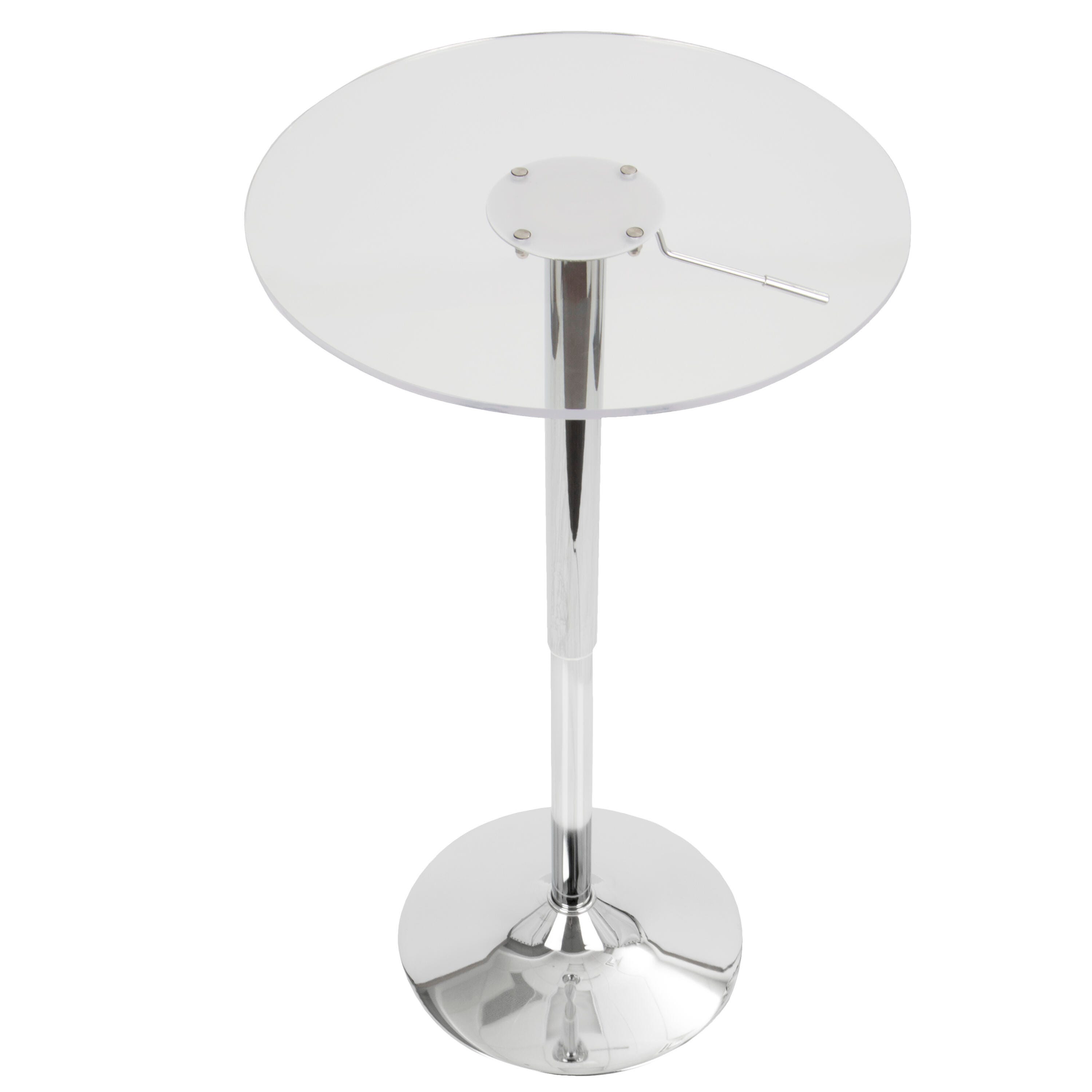 LumiSource Adjustable Bar Table, Clear, large
