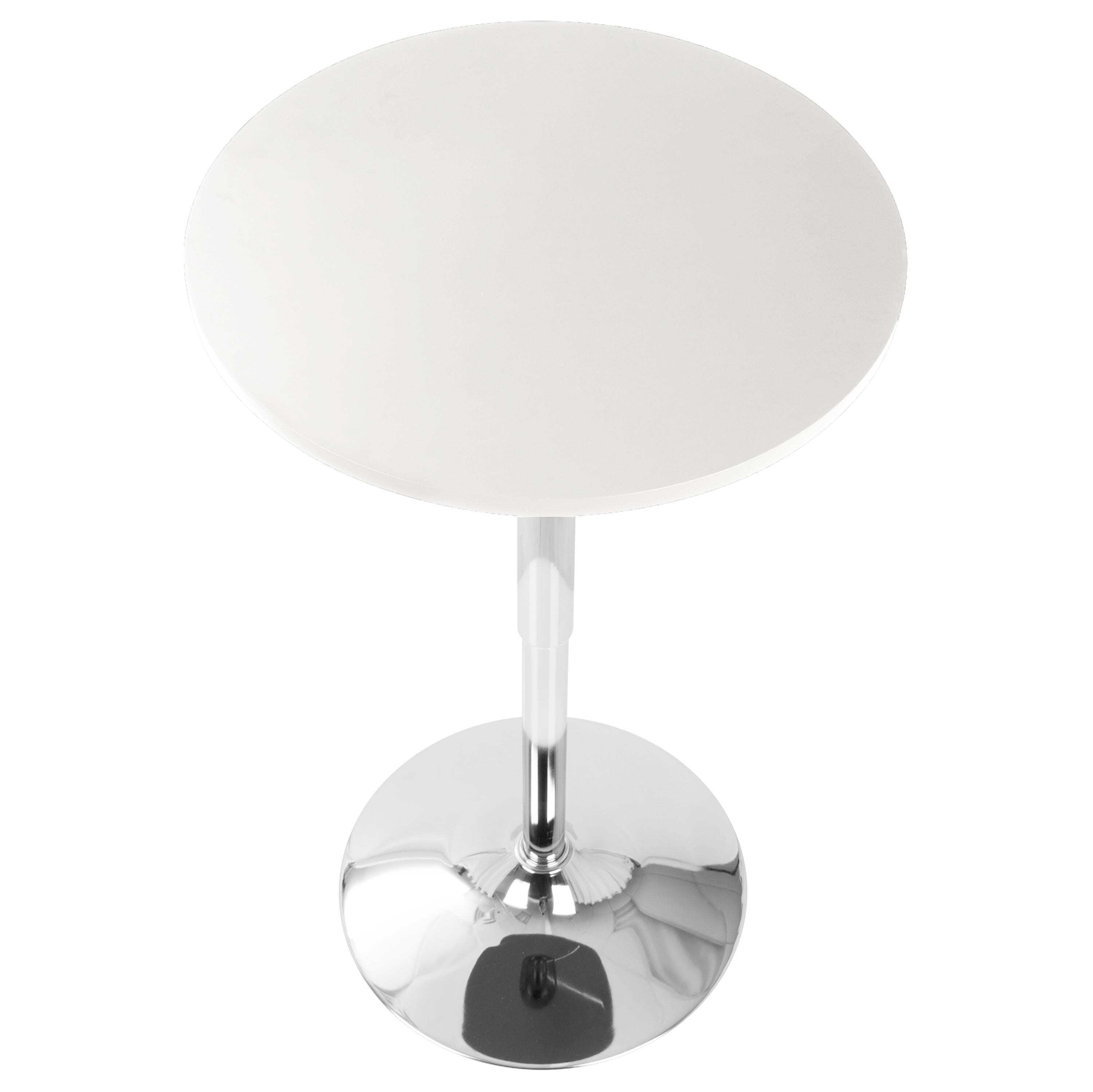 LumiSource Adjustable Bar Table, White, large