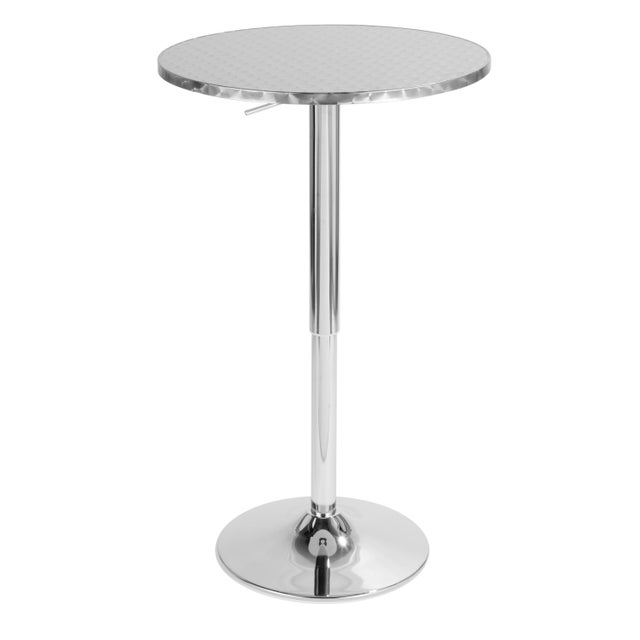 LumiSource Bistro Bar Table , Silver