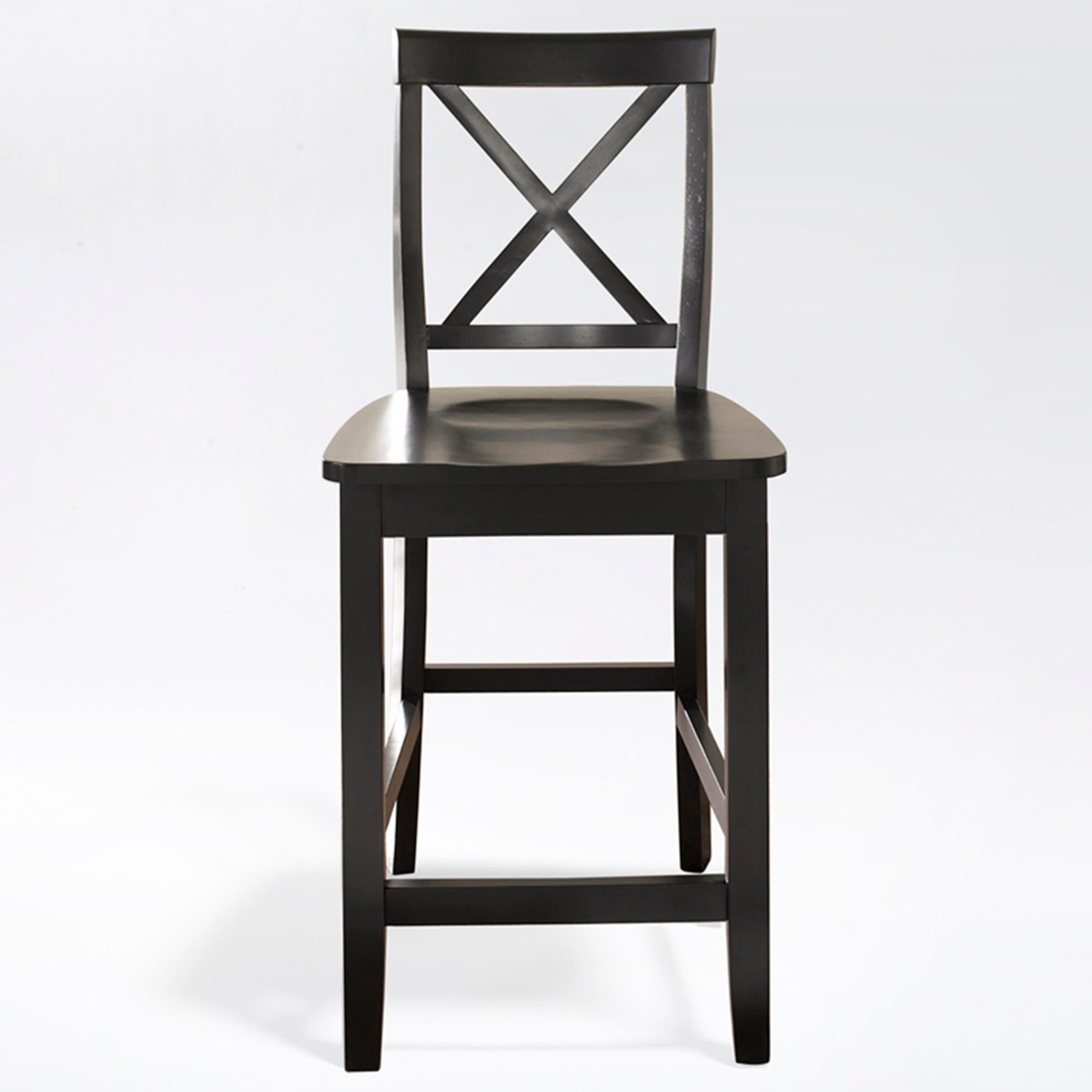 X-Back Counter Stool Set, Black, large