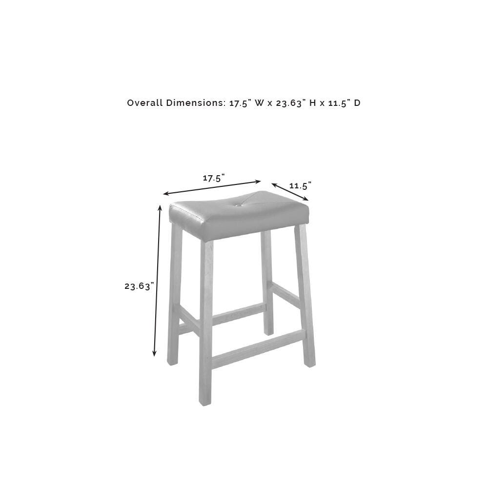 Saddle Seat Upholstered 2Pc Counter Stool Set, , large
