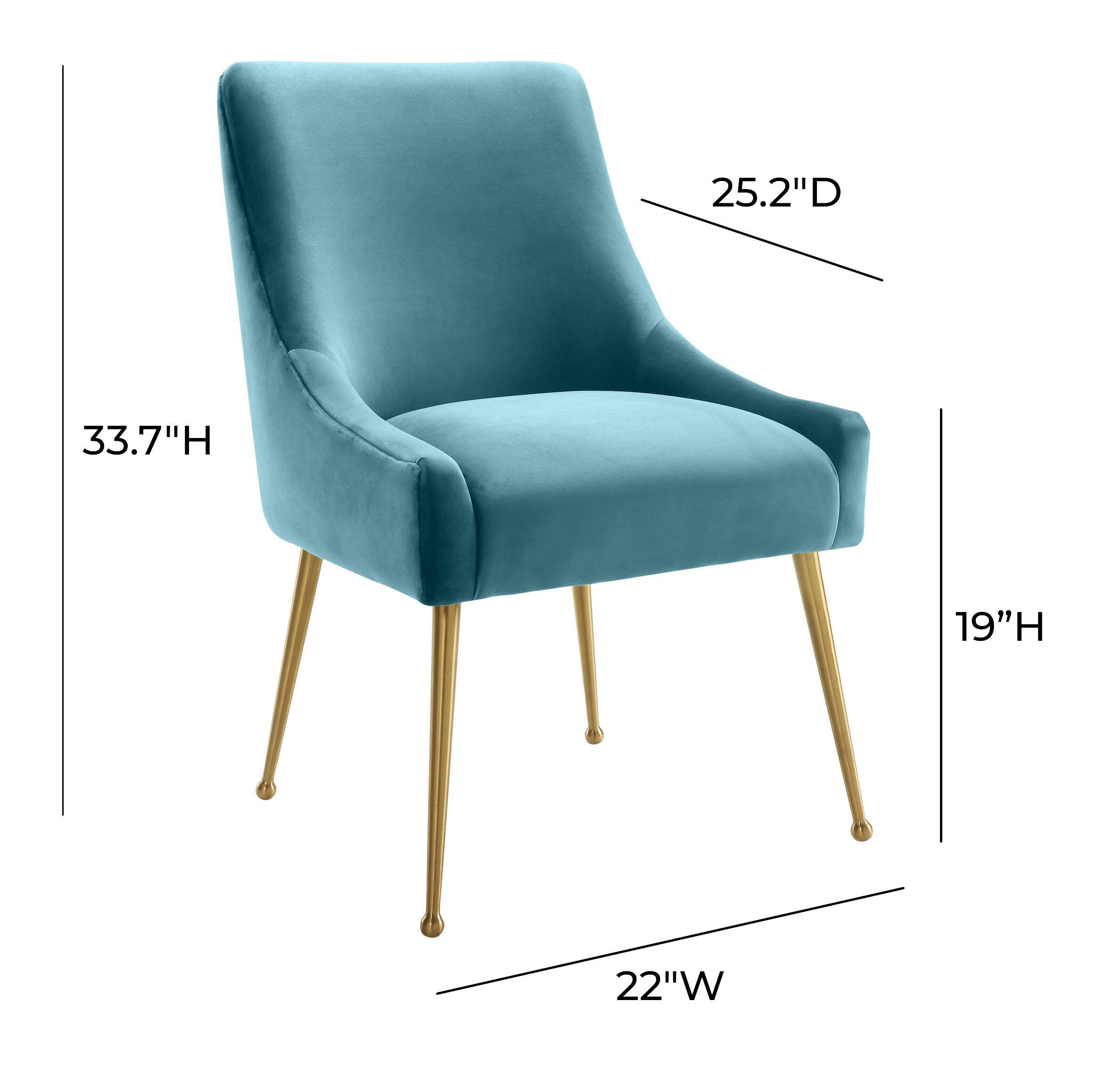 TOV Furniture Beatrix Beatrix Side Chair, Sea Blue, large