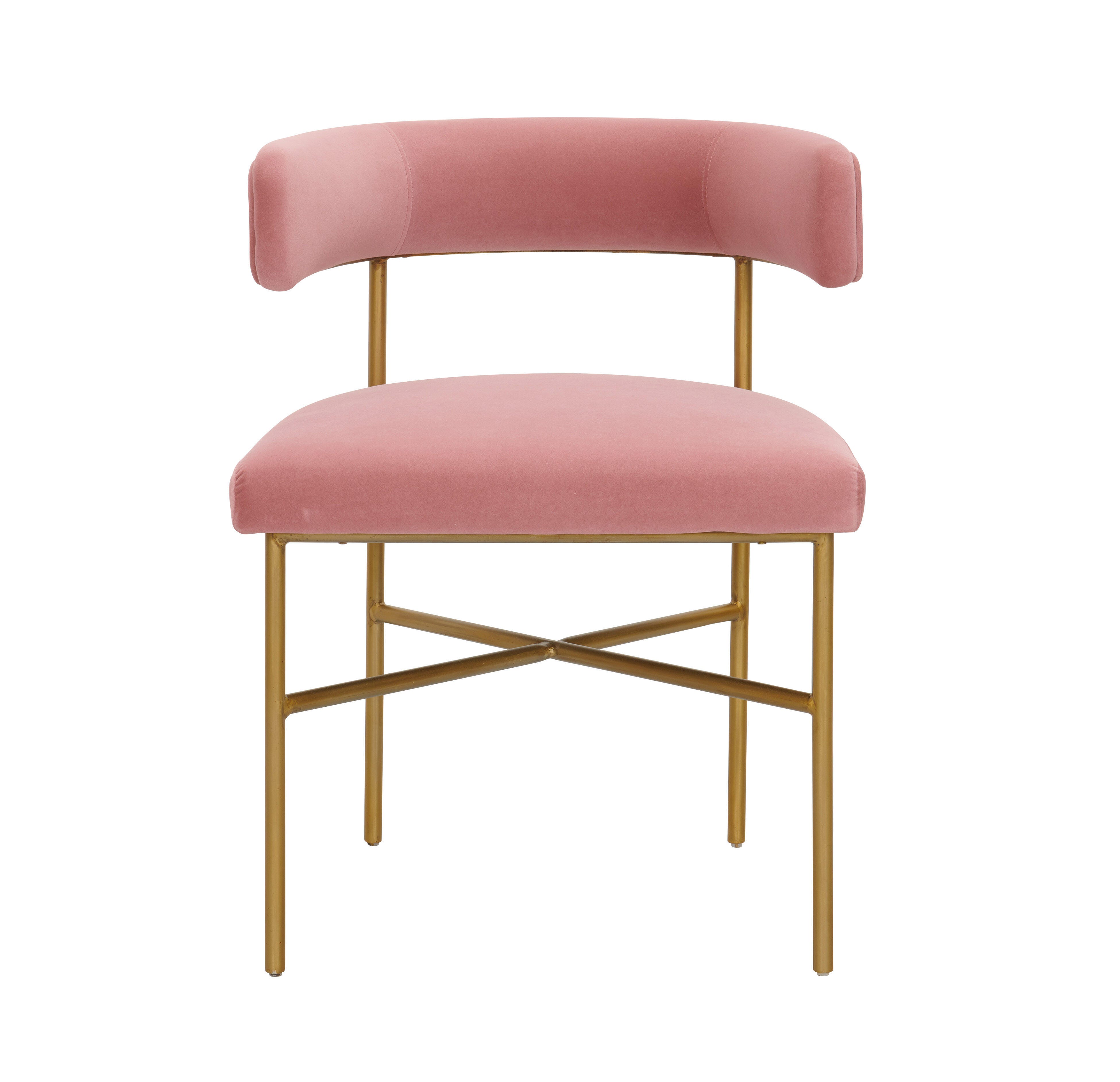 TOV Furniture Kim Performance Blush Velvet Chair, Blush, large